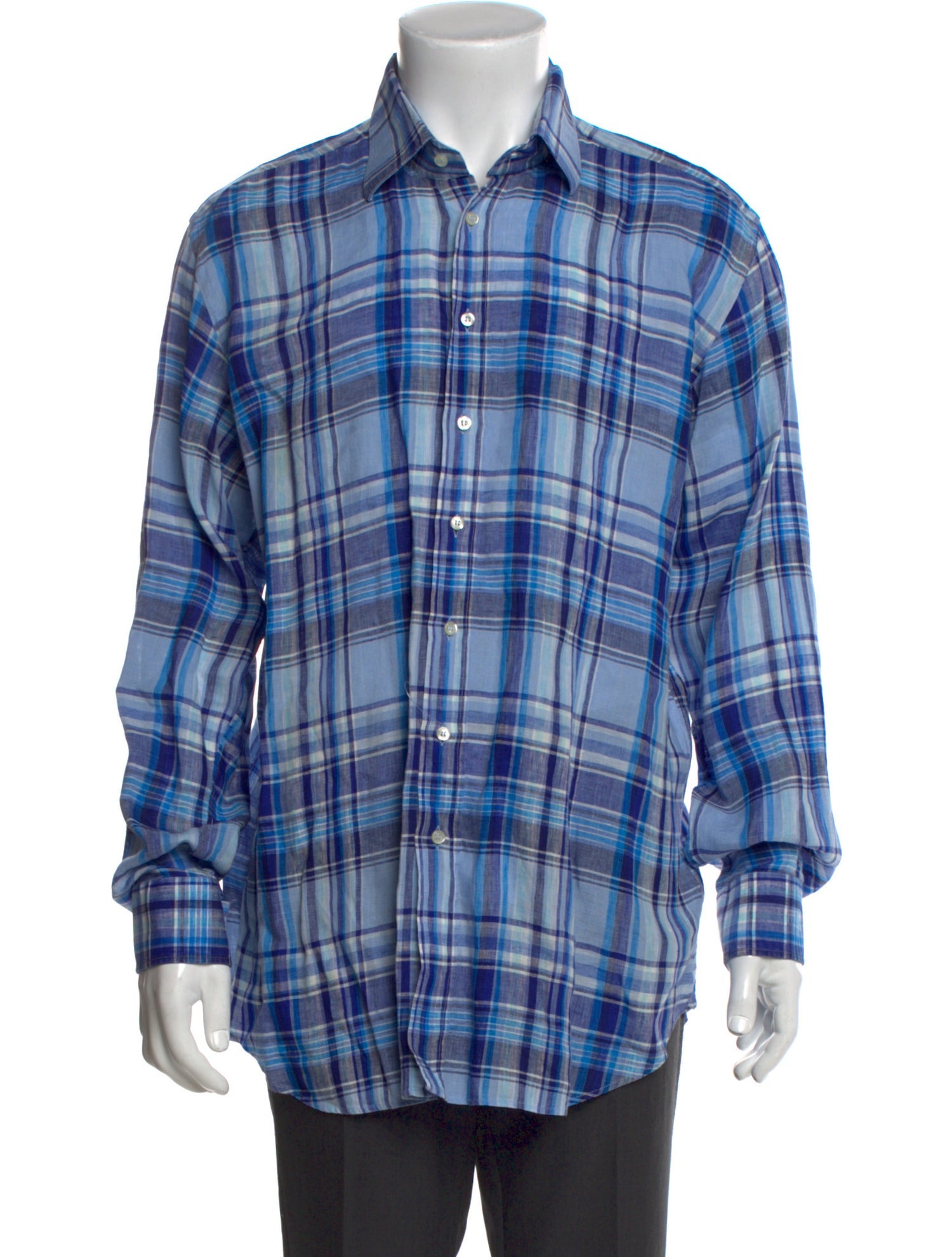 Etro Plaid Print Long Sleeve Shirt