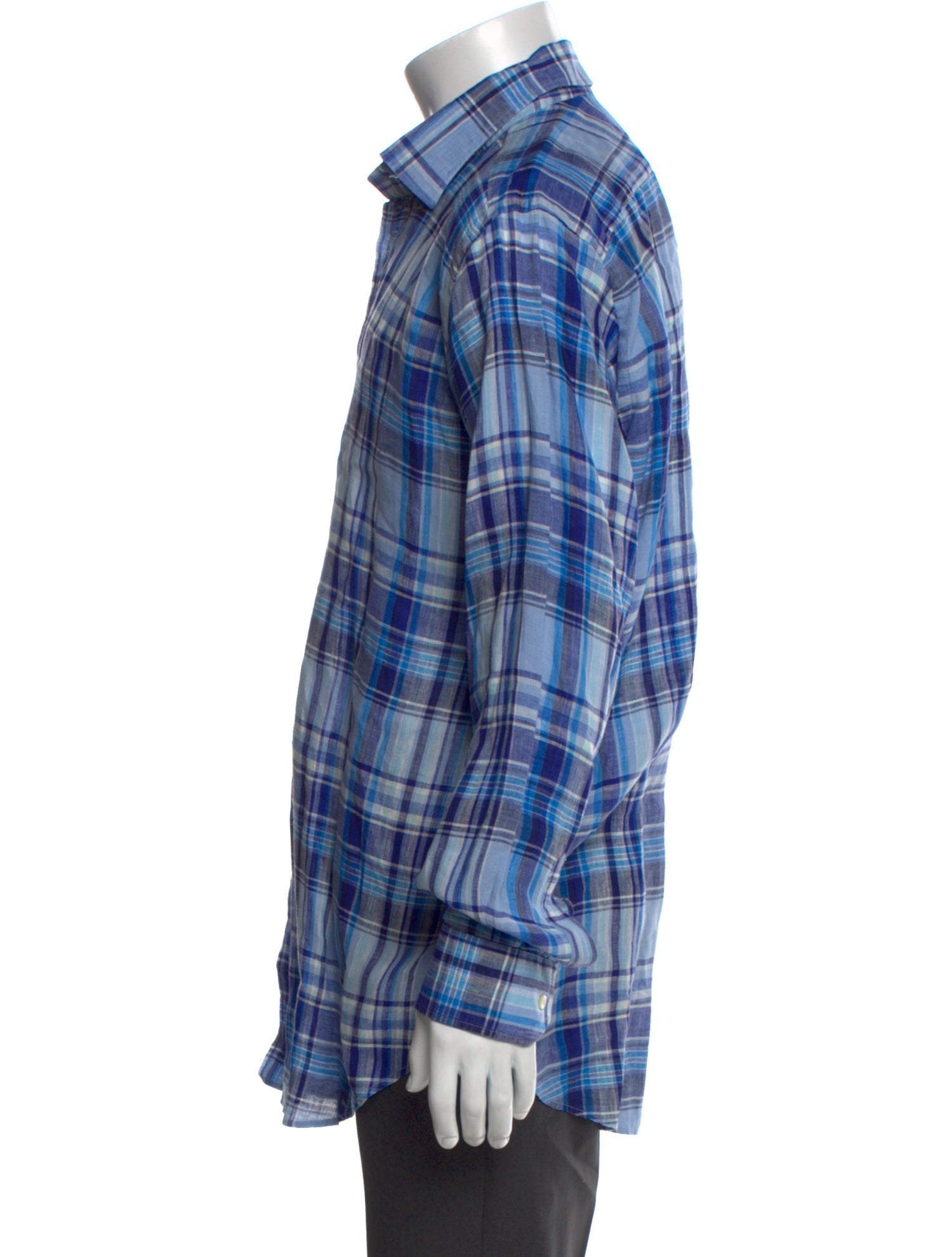 Etro Plaid Print Long Sleeve Shirt