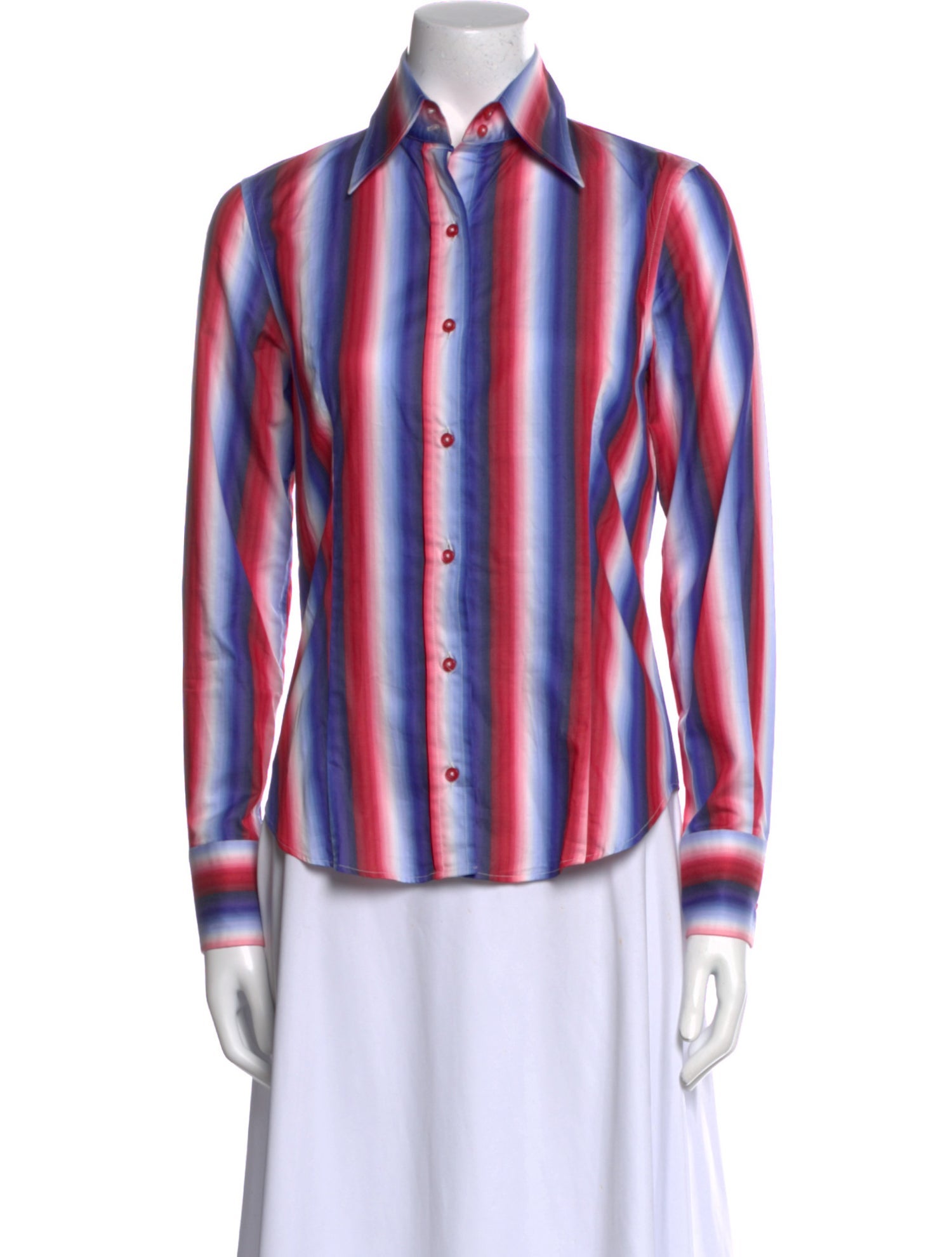Etro Striped Long Sleeve Button-Up Top