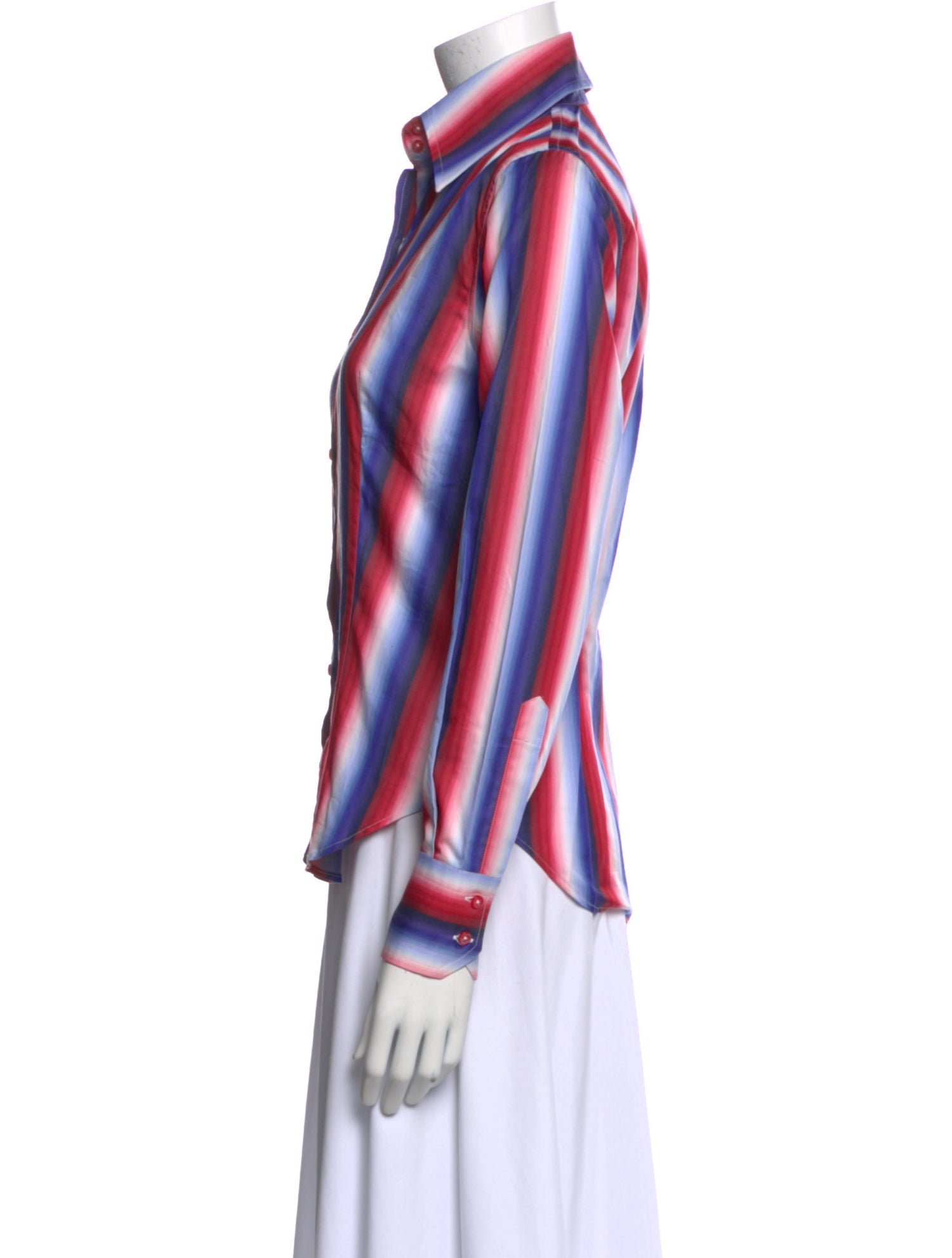 Etro Striped Long Sleeve Button-Up Top