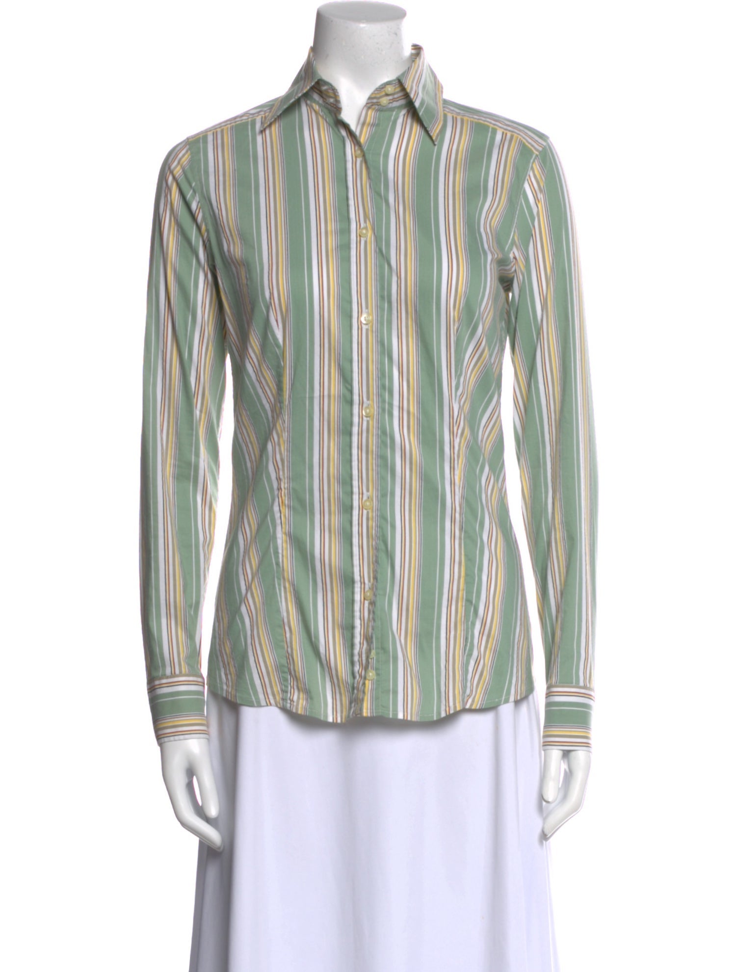 Etro Striped Long Sleeve Button-Up Top