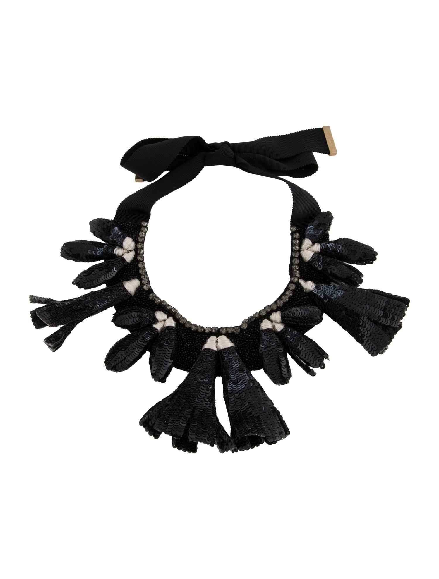 Etro Crystal Bead & Fabric Collar Necklace