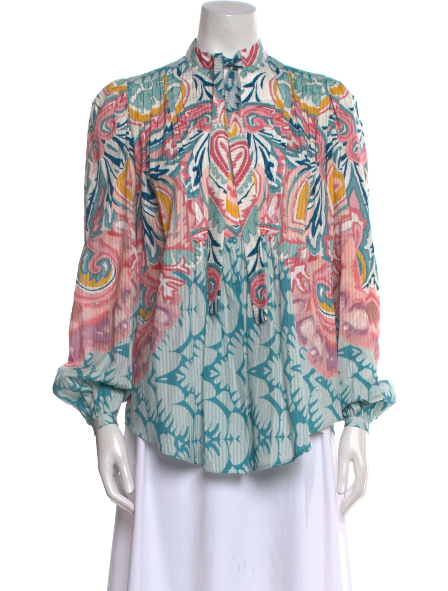 Etro Printed Mock Neck Blouse