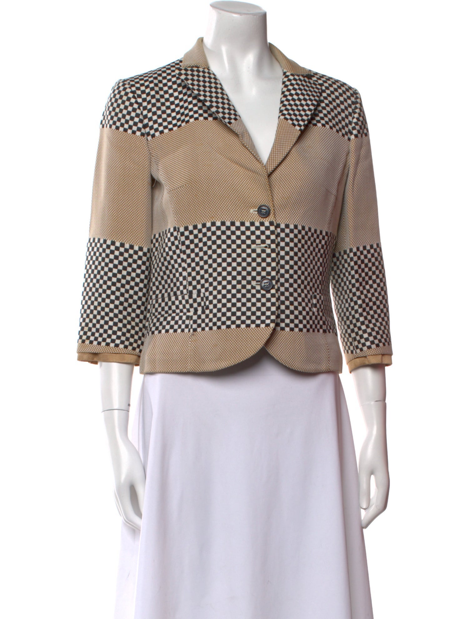 Etro Printed Three-Quarter Sleeve Crop Top