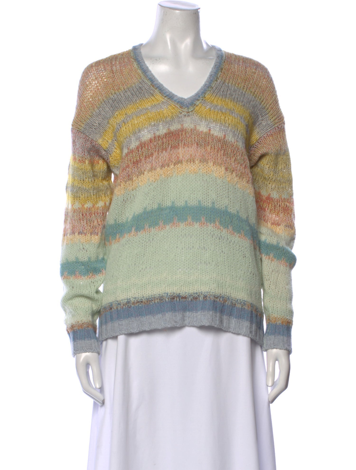 Etro Striped V-Neck Sweater