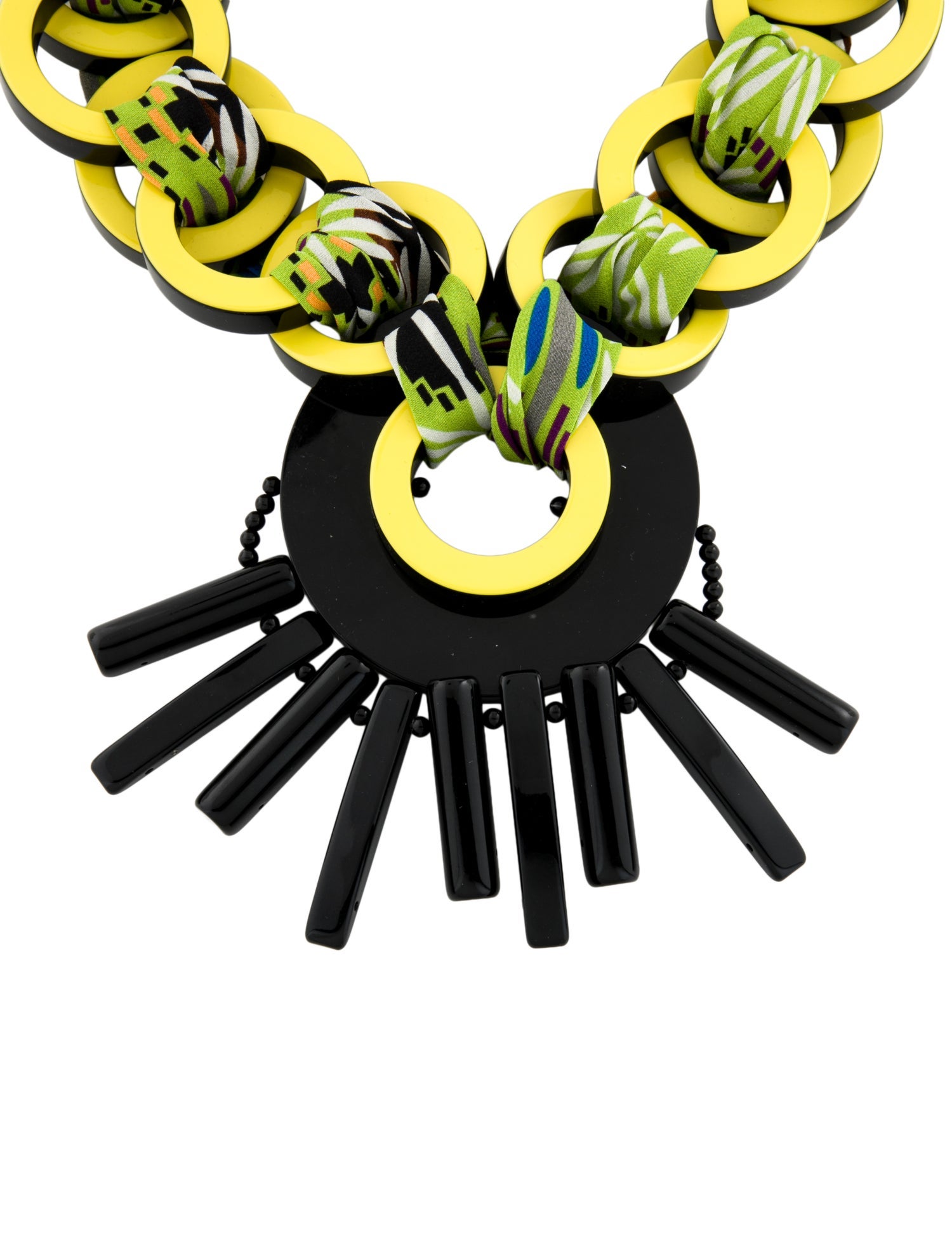 Etro Resin & Ribbon Collar Necklace