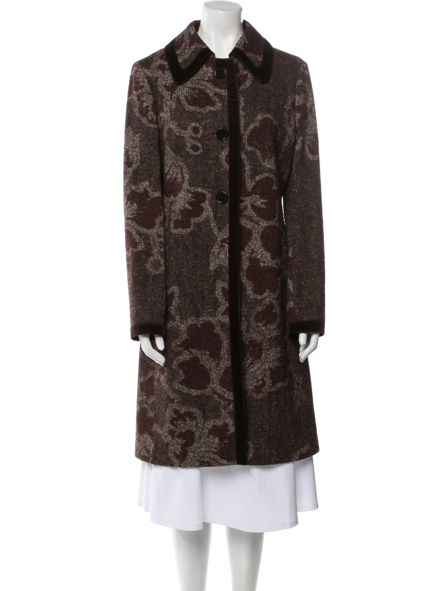 Etro Wool Floral Print Coat