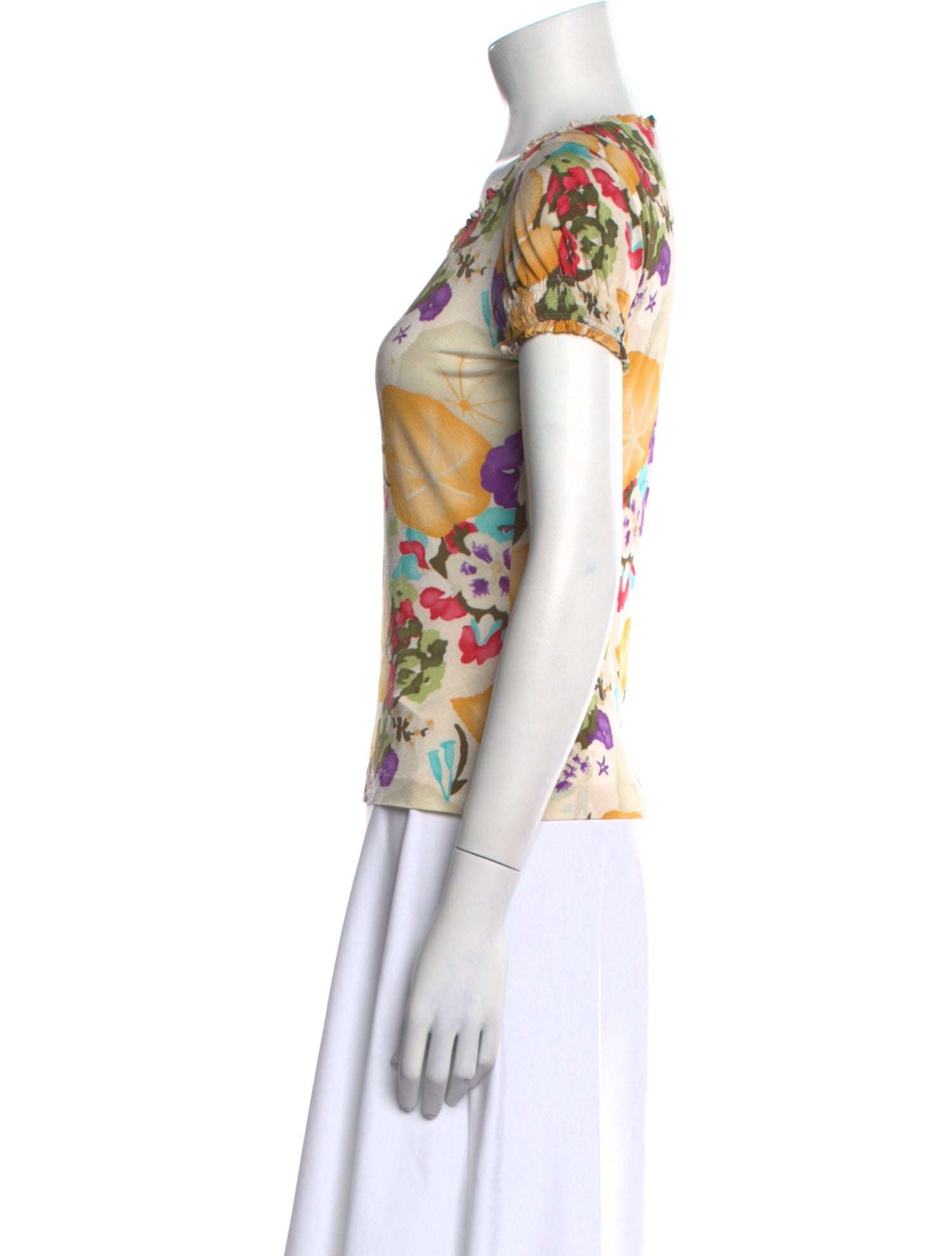Etro Floral Print Scoop Neck T-Shirt