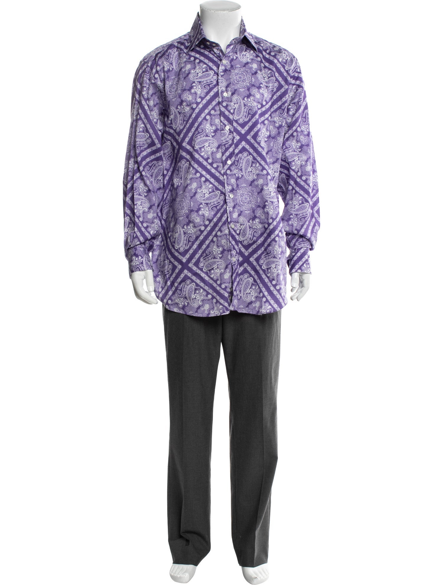 Etro Plaid Print Long Sleeve Shirt