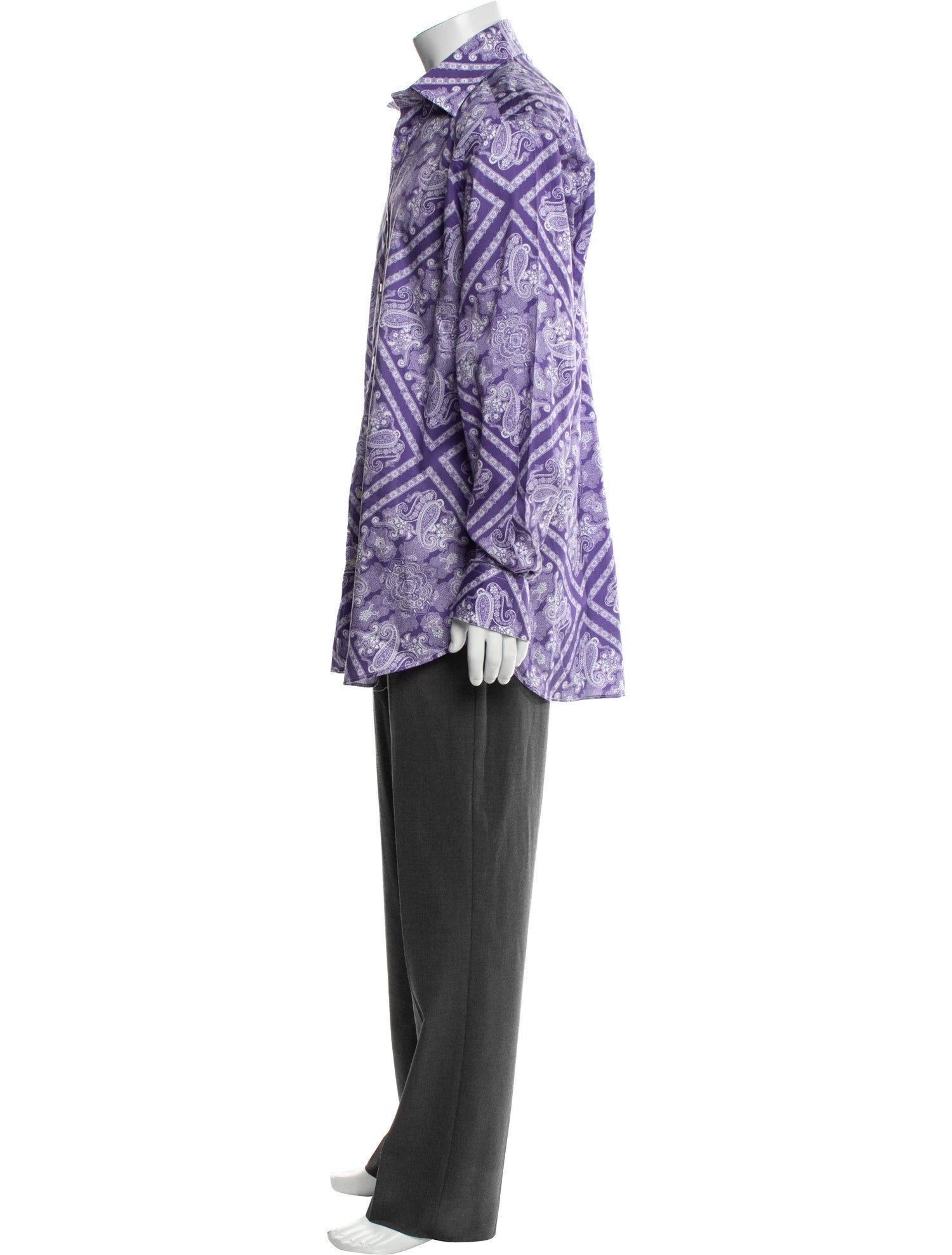 Etro Plaid Print Long Sleeve Shirt