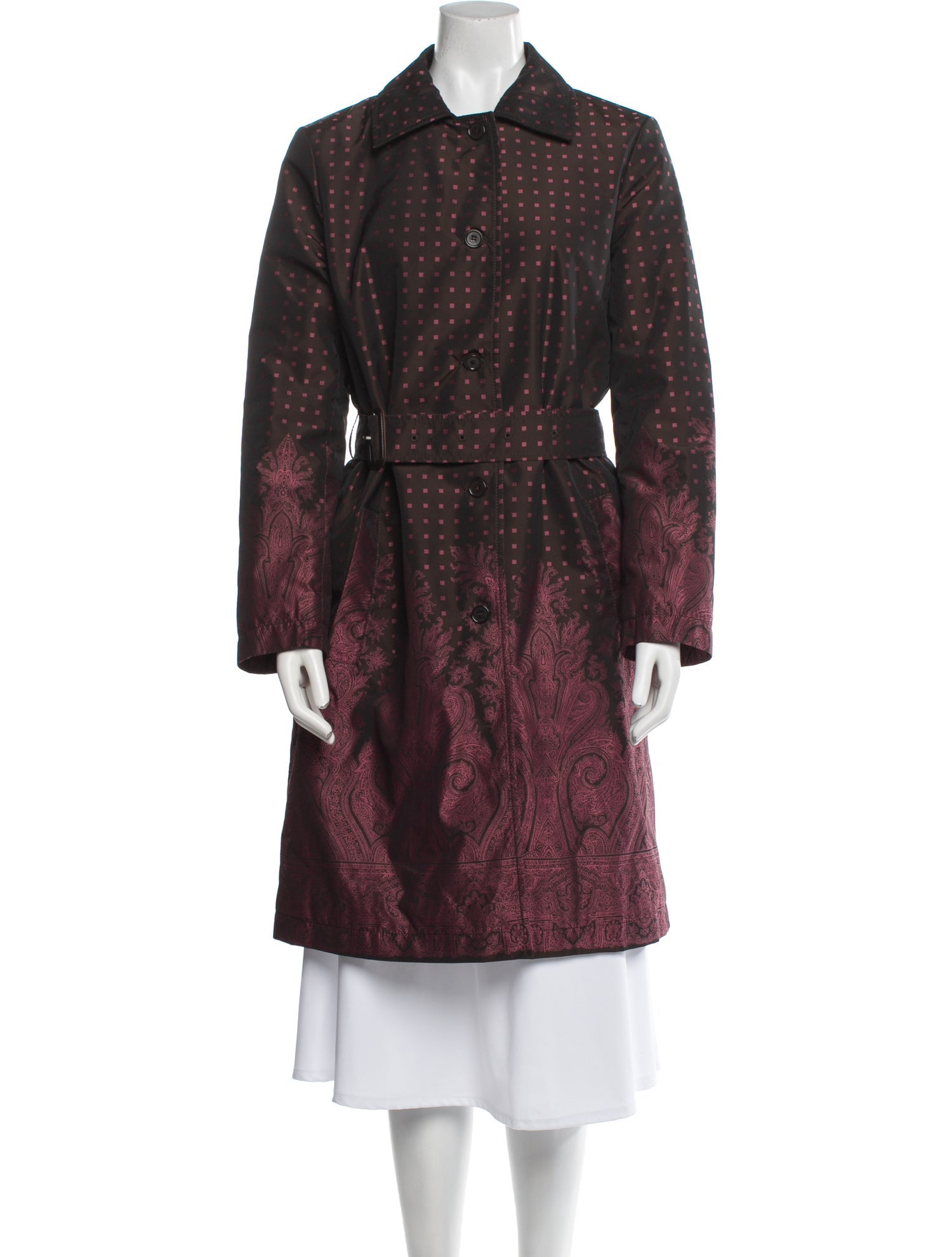 Etro Paisley Print Trench Coat
