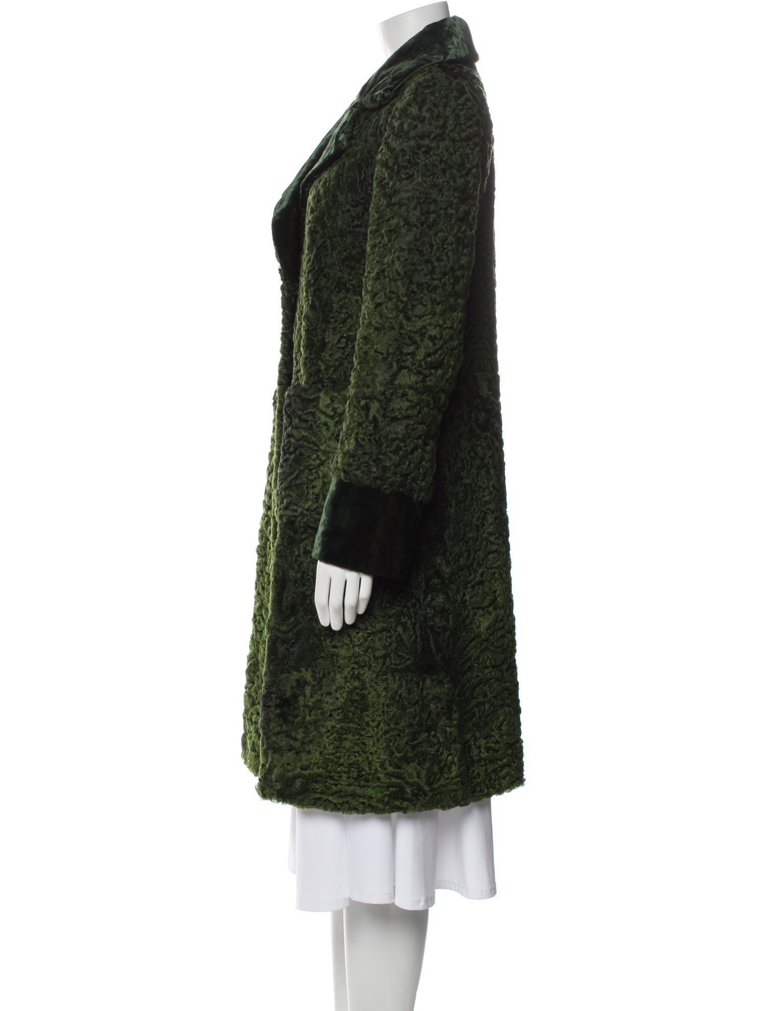 Etro Tweed Pattern Faux Fur Coat