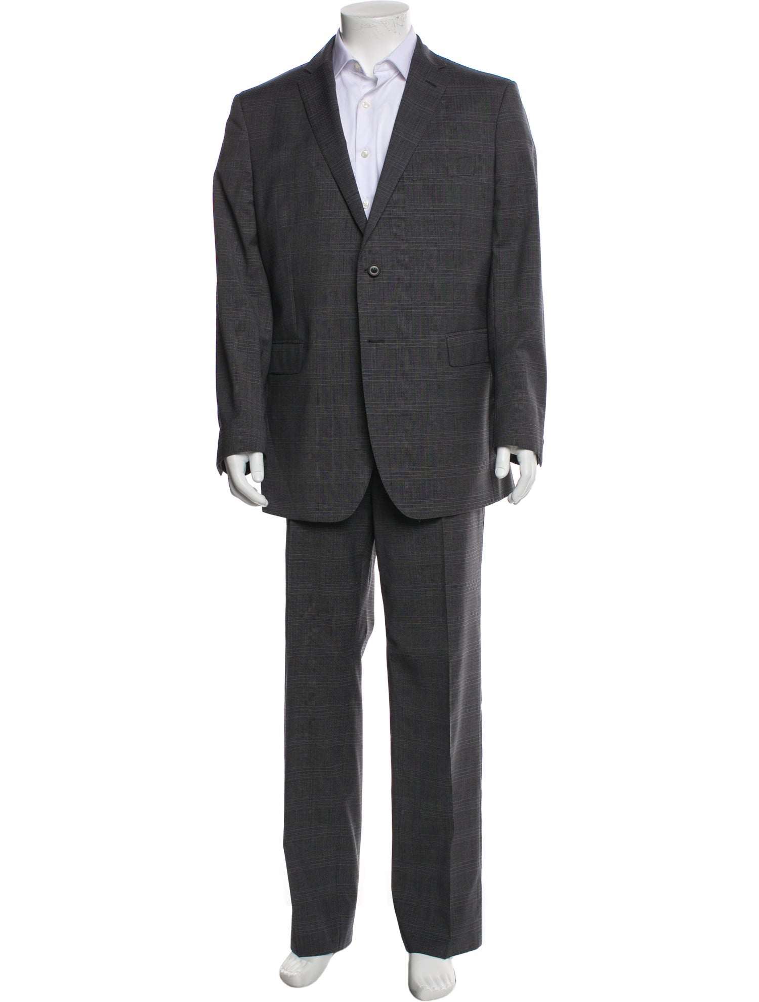 Etro Wool Plaid Print Two-Piece Suit