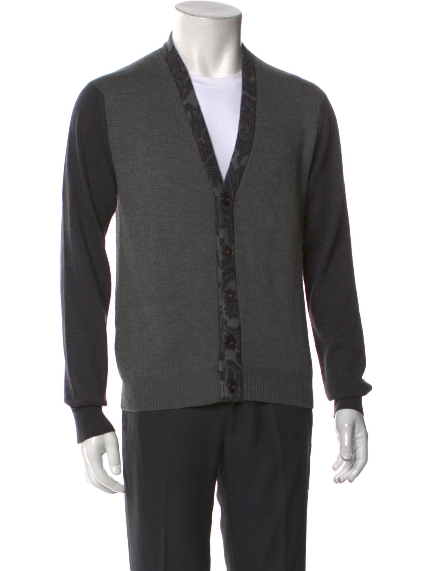Etro Colorblock Pattern V-Neck Cardigan w/ Tags