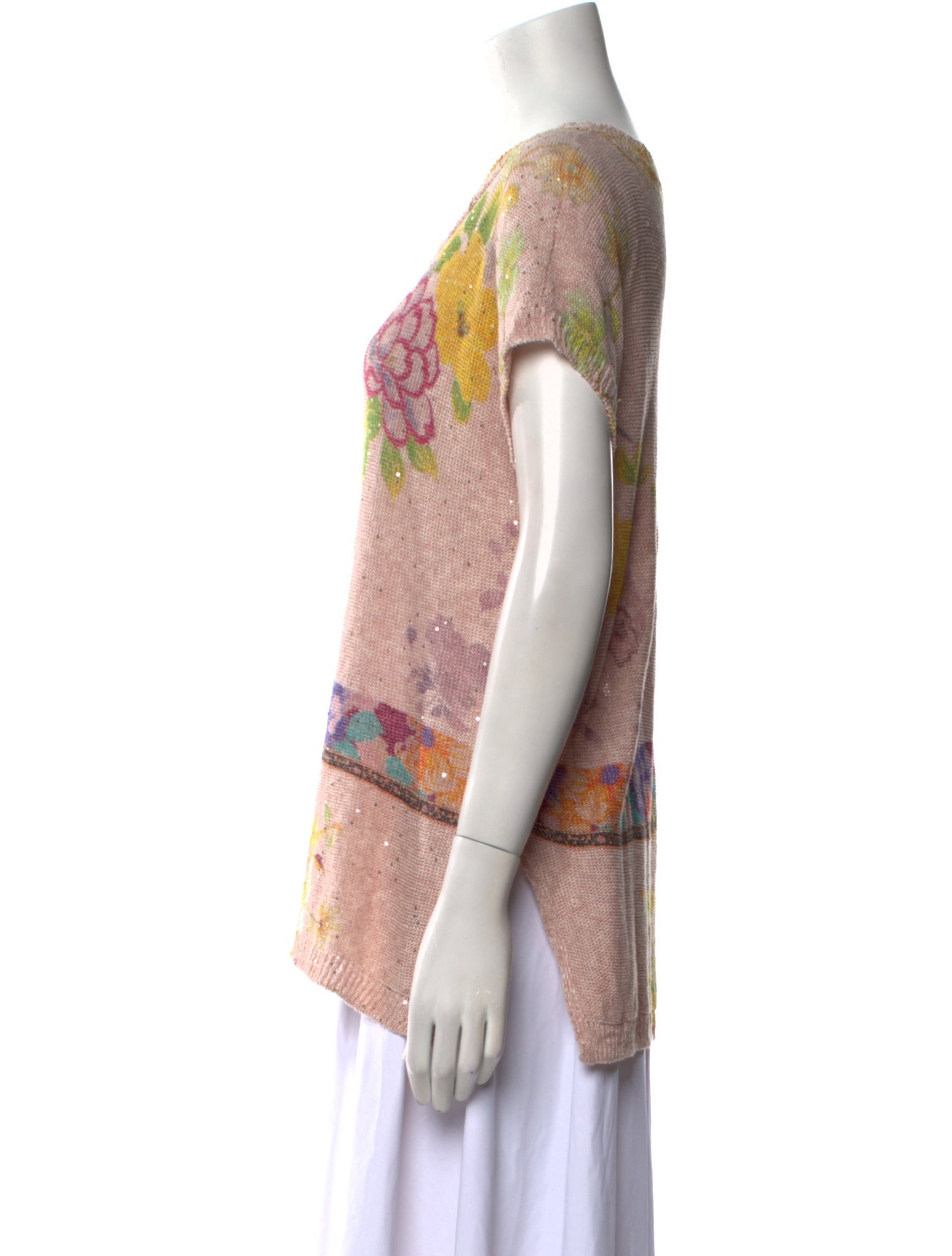 Etro Linen Floral Print Sweater