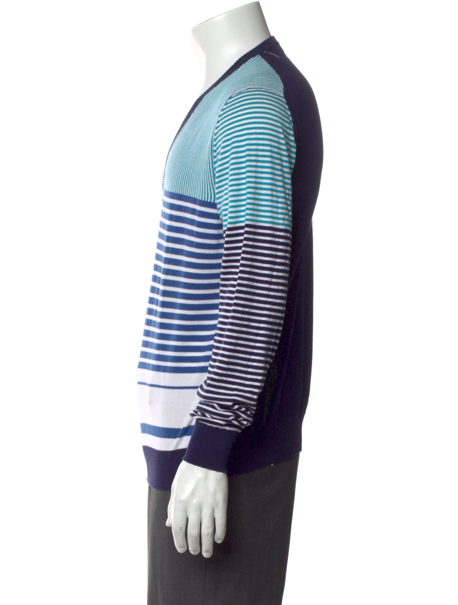 Etro Striped V-Neck Pullover