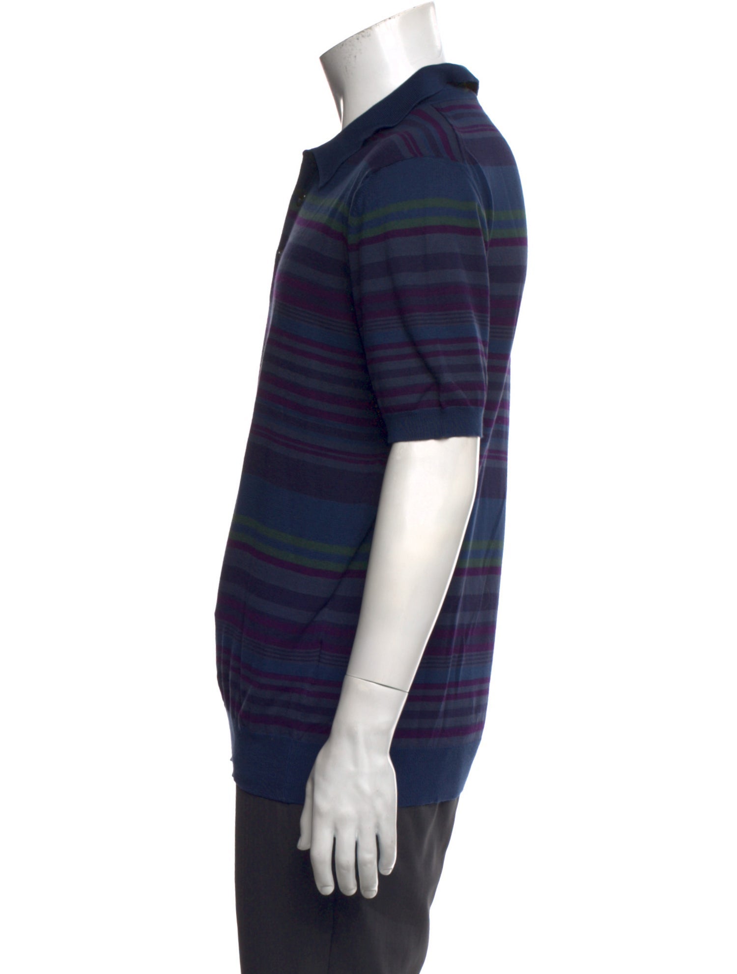 Etro Striped Collar Polo Shirt