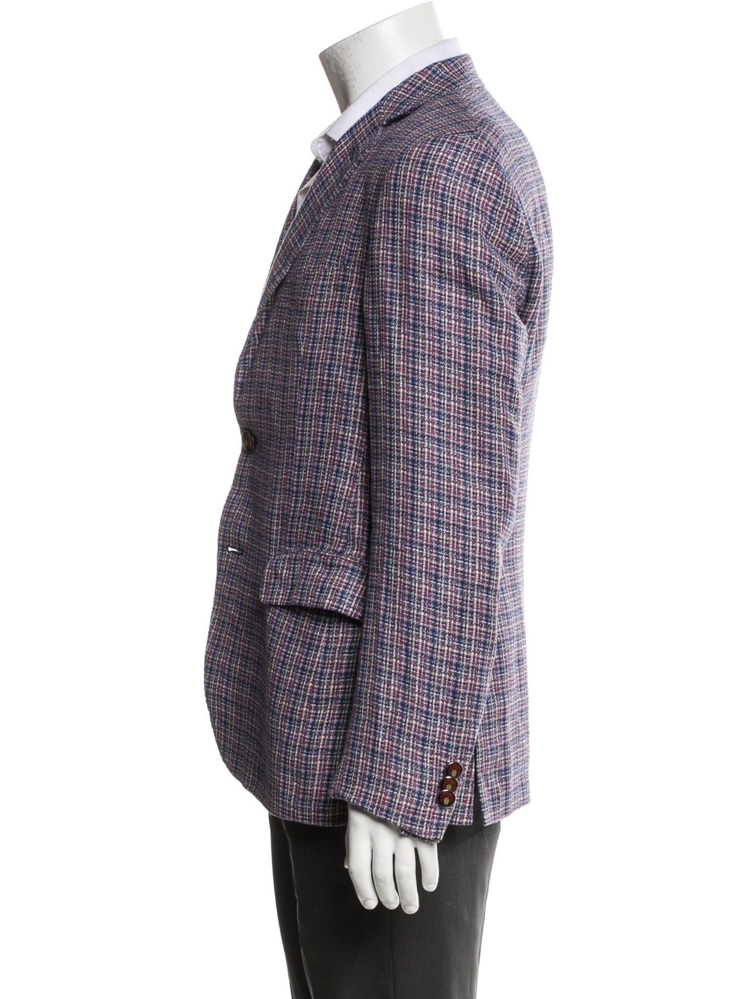 Etro Hemp Plaid Print Blazer