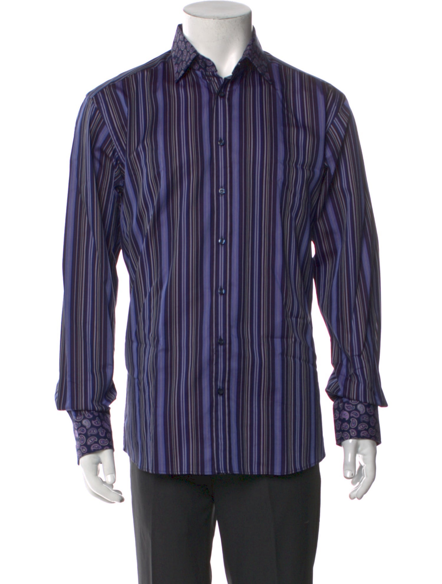 Etro Striped Long Sleeve Dress Shirt