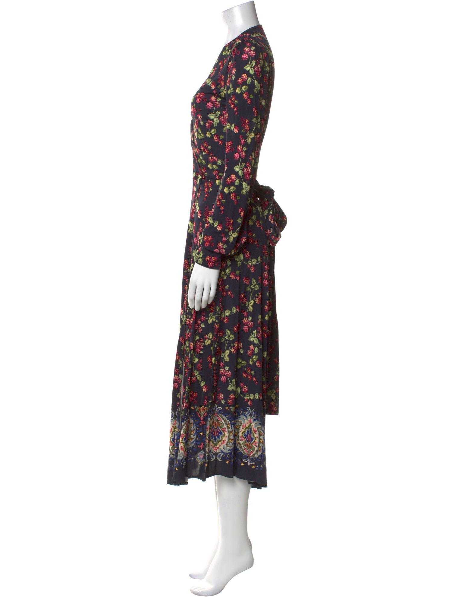 Etro Floral Print Midi Length Dress