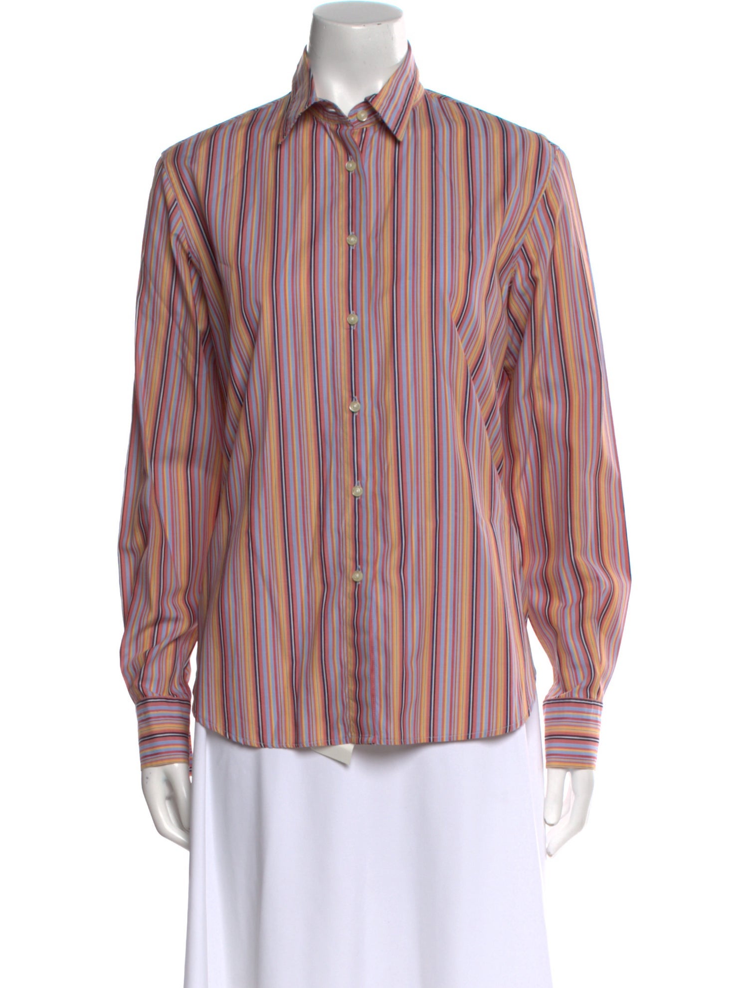 Etro Striped Long Sleeve Button-Up Top