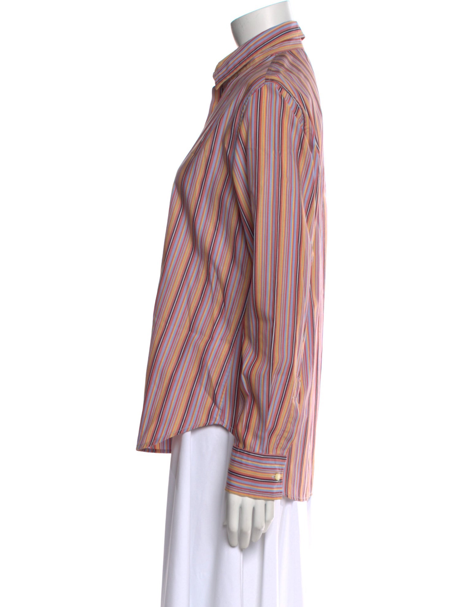 Etro Striped Long Sleeve Button-Up Top