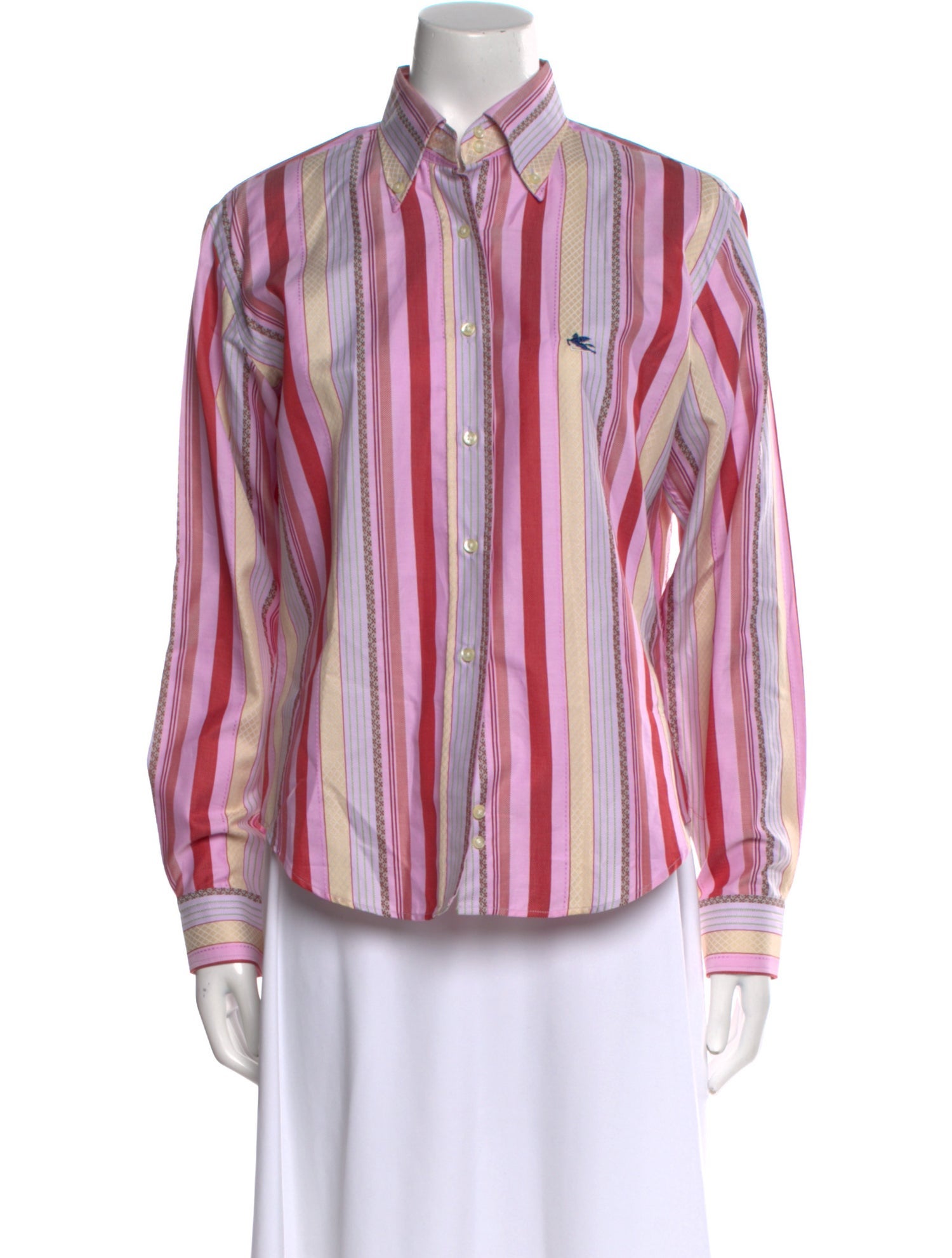 Etro Striped Long Sleeve Button-Up Top