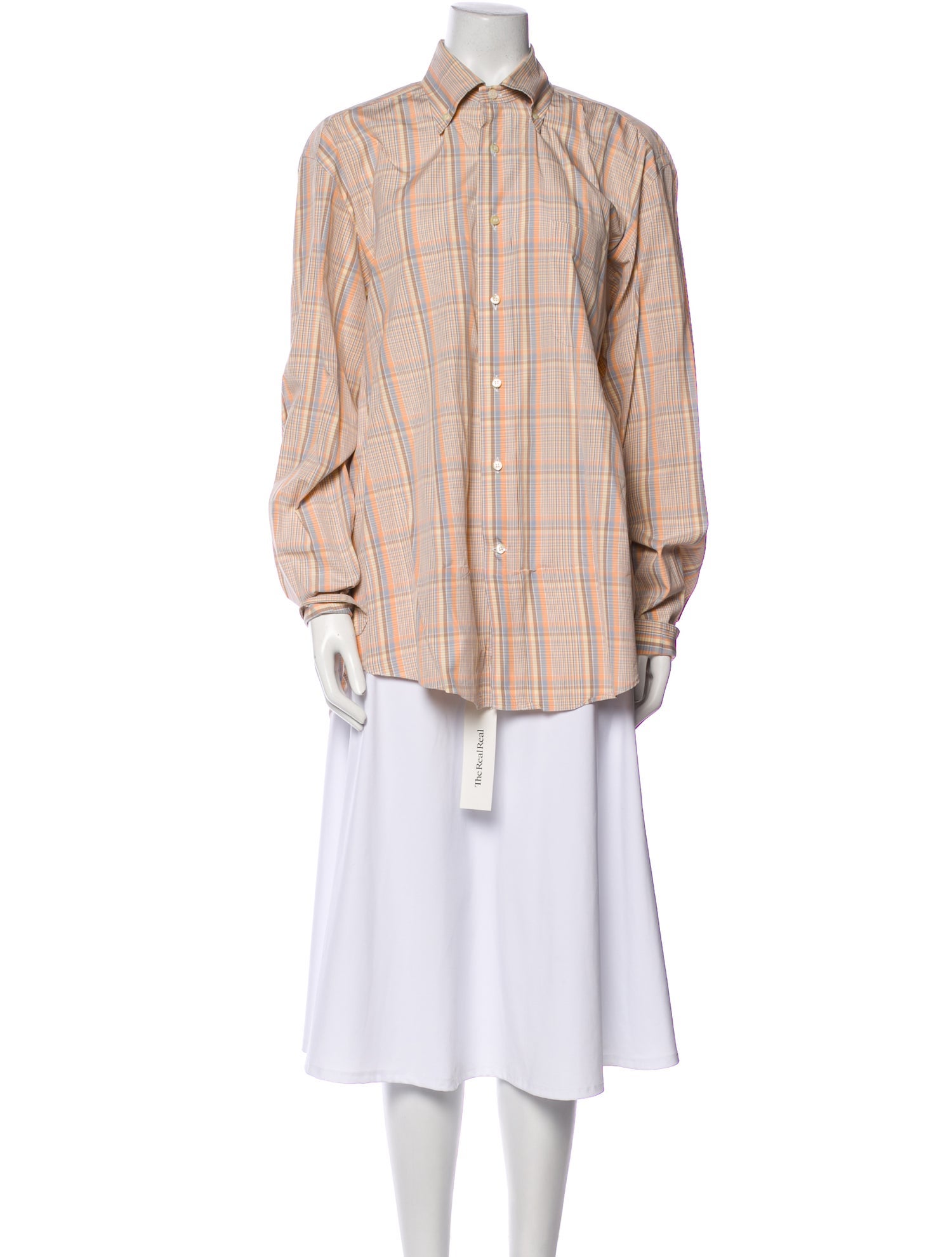 Etro Plaid Print Long Sleeve Button-Up Top