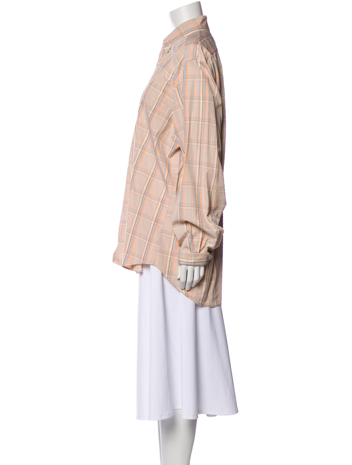 Etro Plaid Print Long Sleeve Button-Up Top