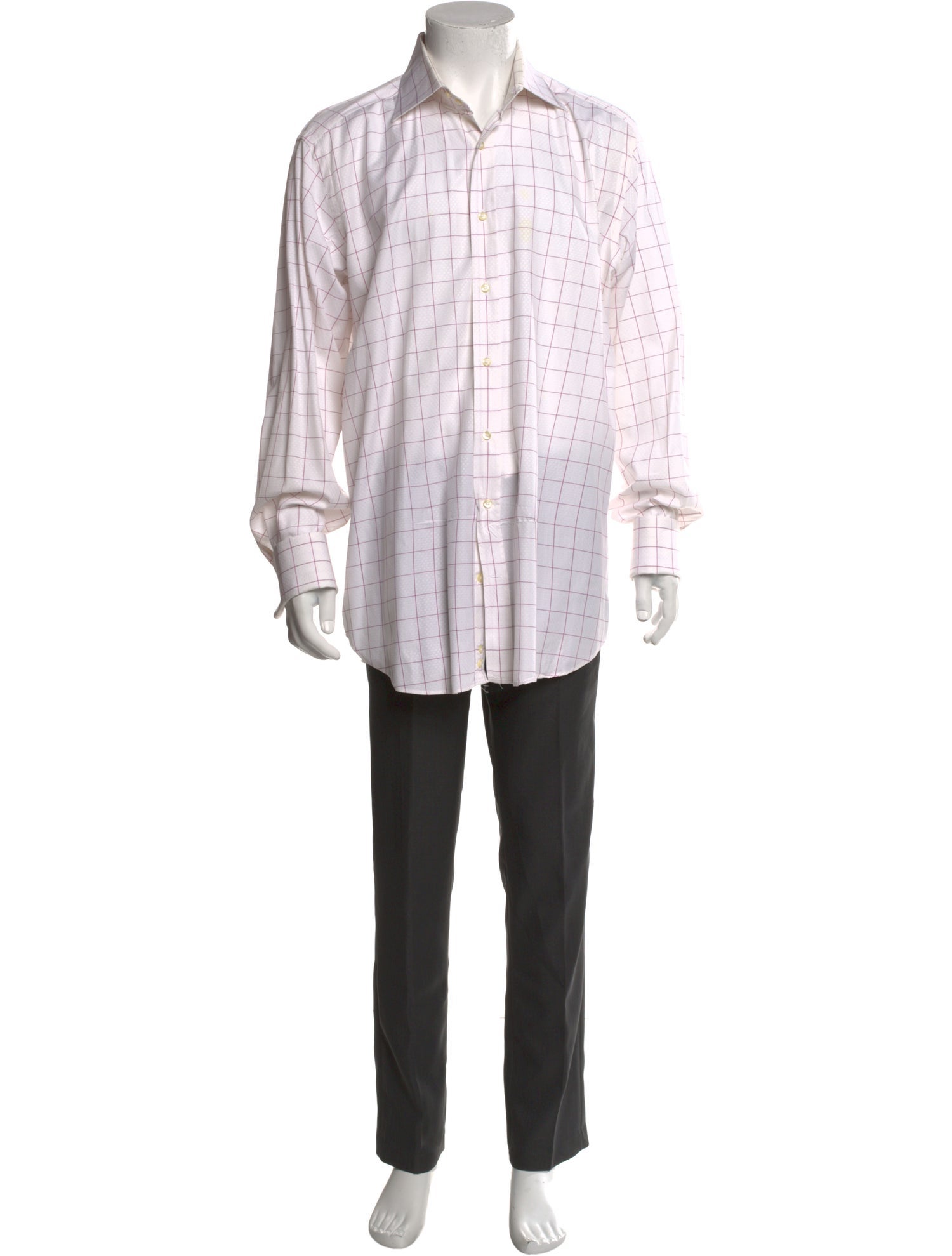 Etro Plaid Print Long Sleeve Dress Shirt