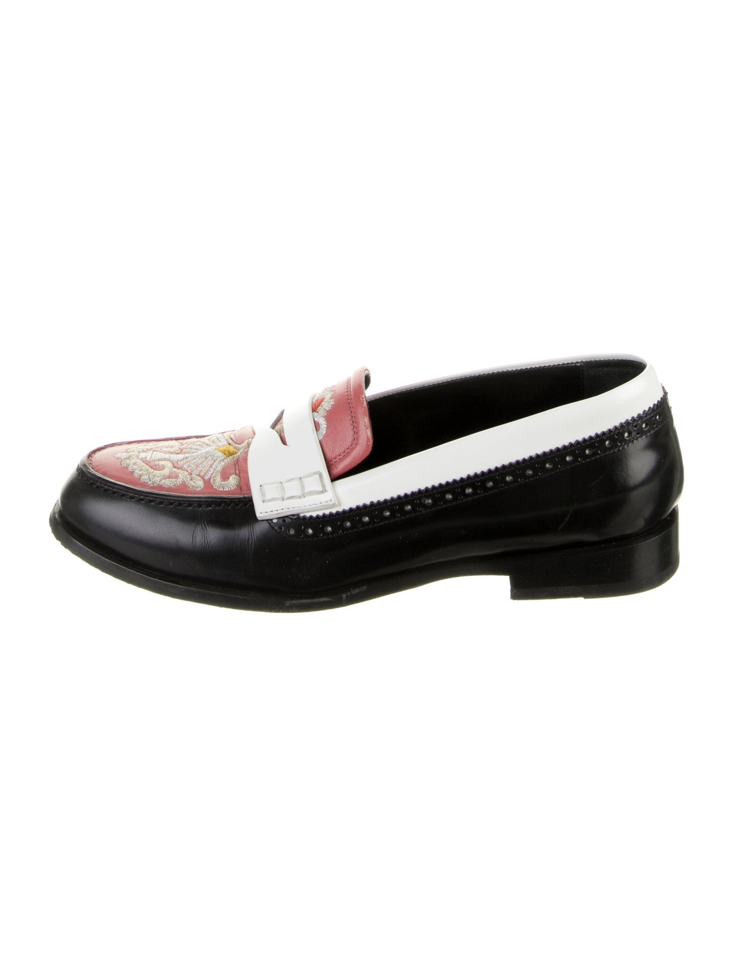 Etro Leather Patterned Loafers