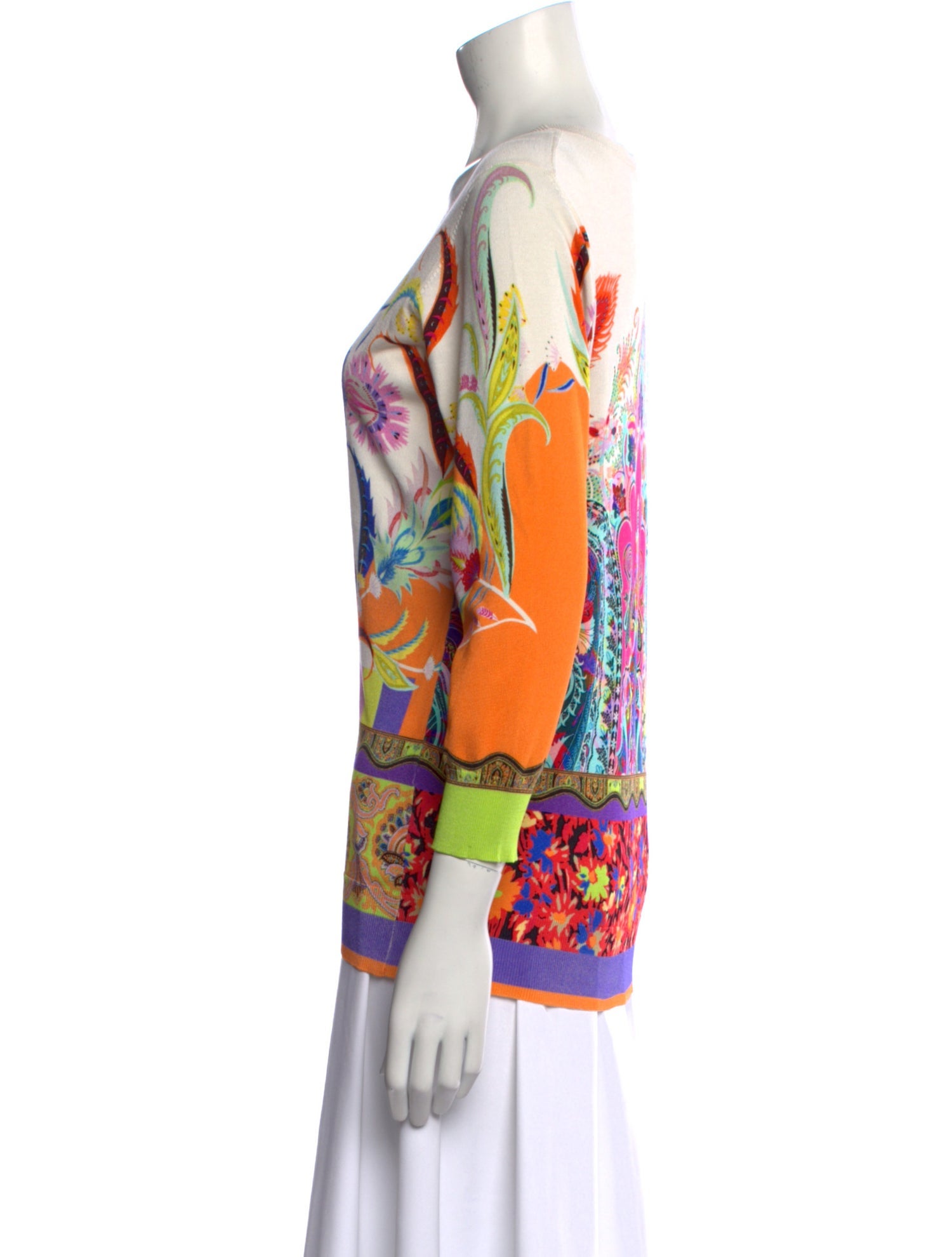 Etro Floral Print Scoop Neck Sweater