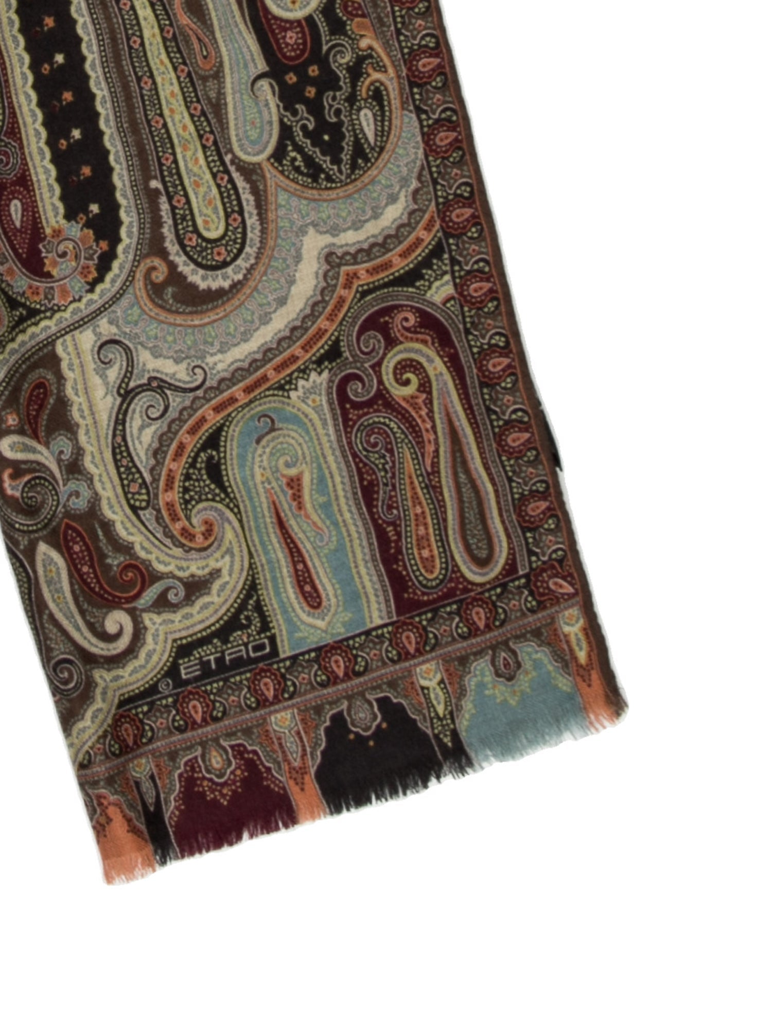 Etro Cashmere Paisley Print Scarf