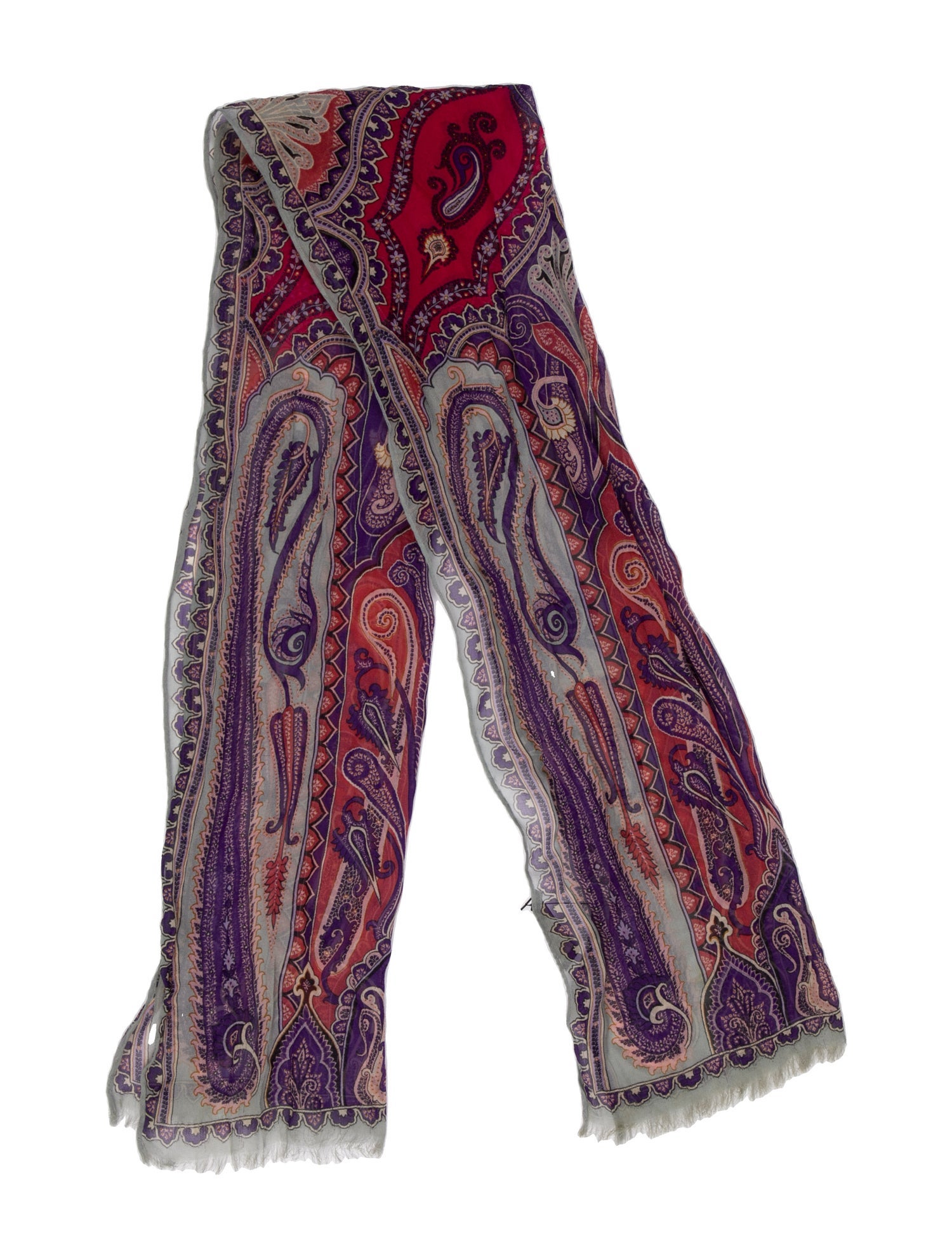 Etro Cashmere Paisley Print Scarf
