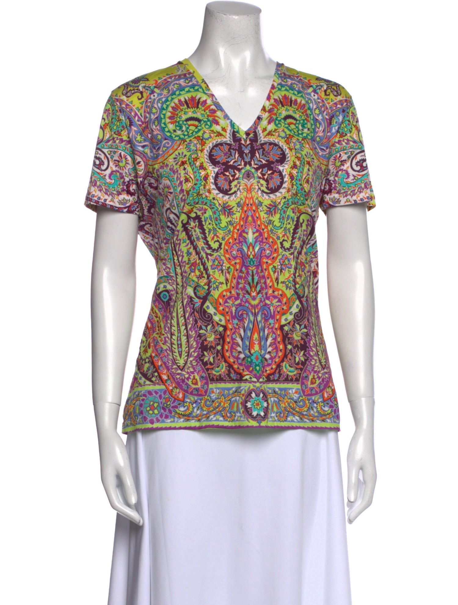 Etro Paisley Print V-Neck Blouse