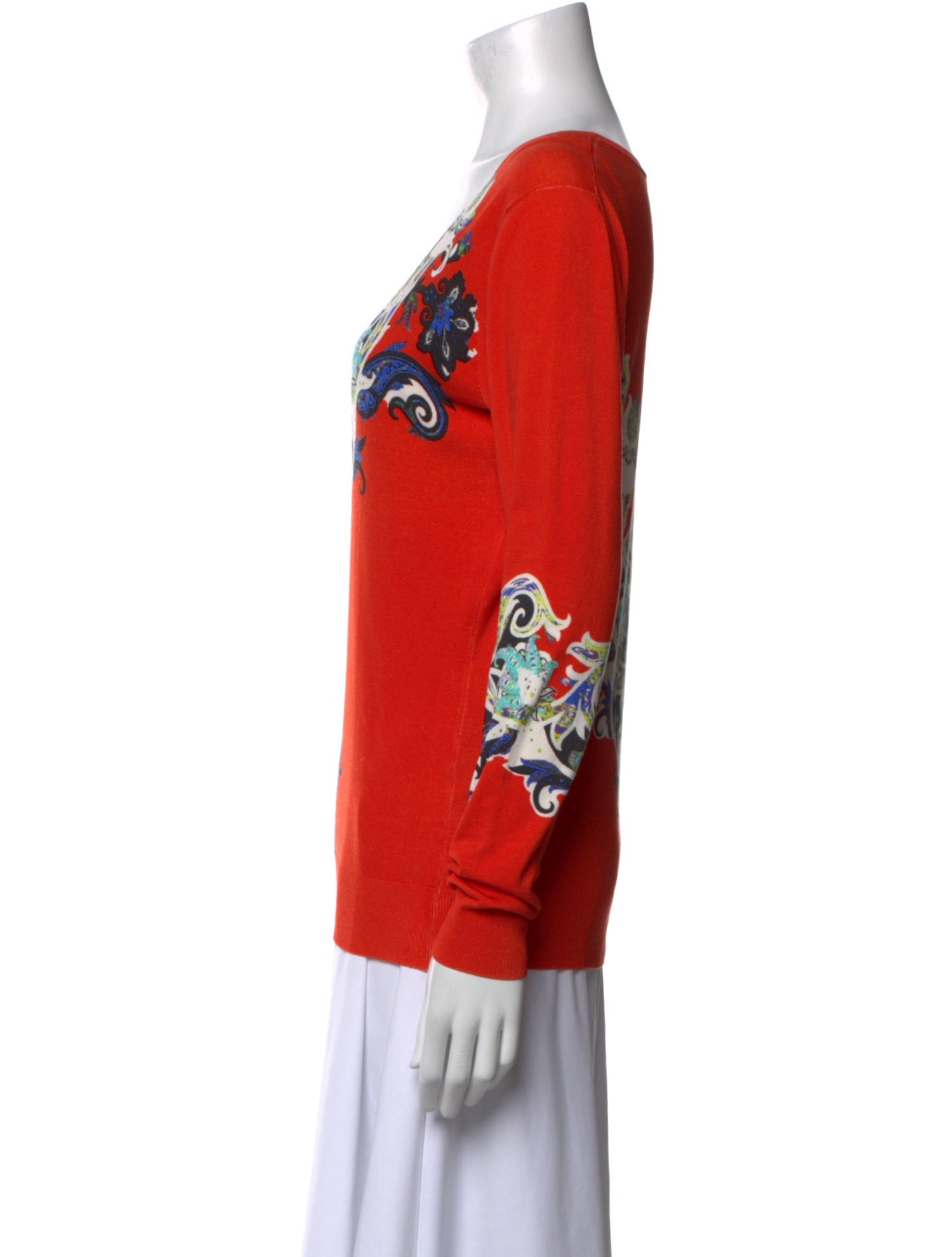 Etro Printed V-Neck Top