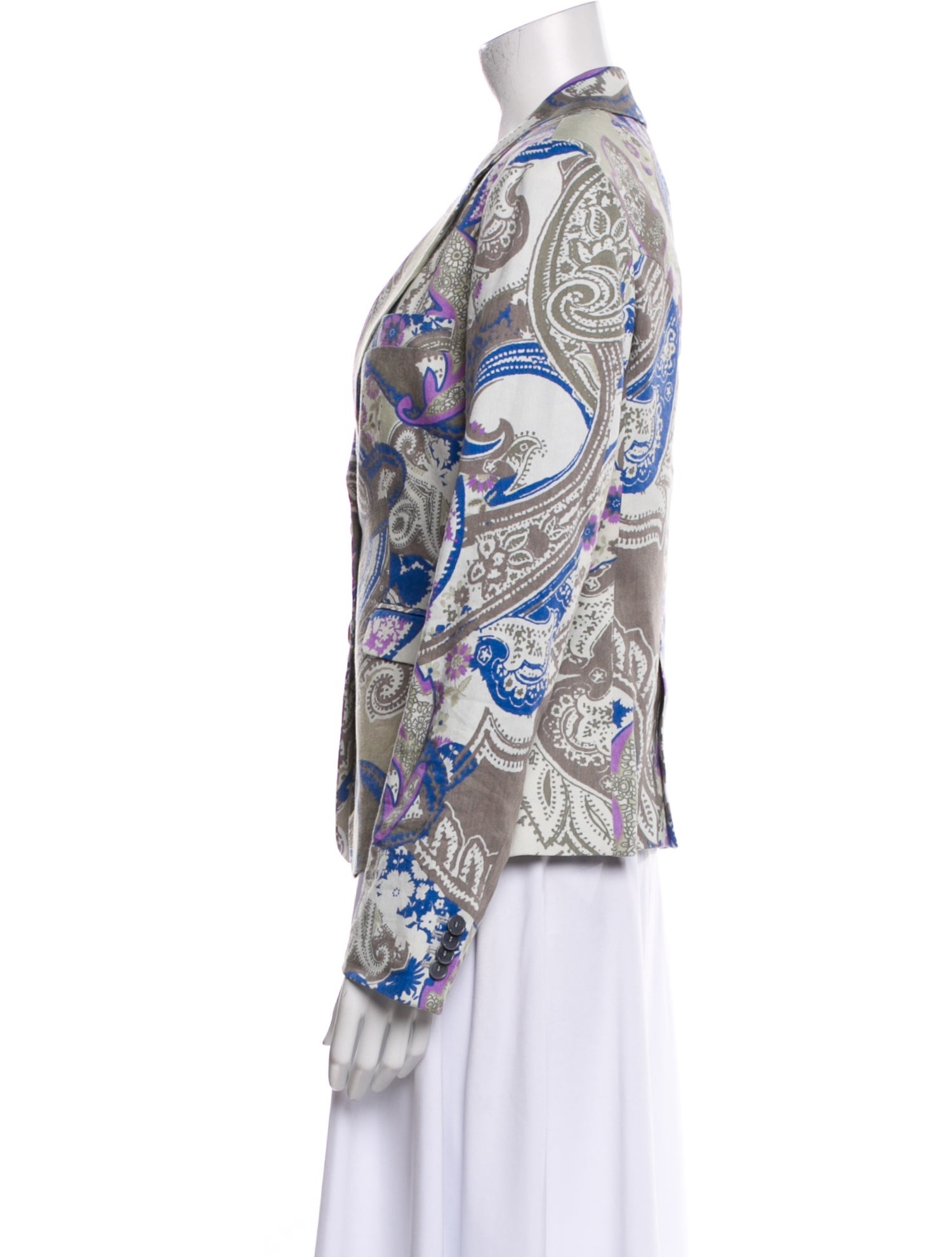 Etro Linen Paisley Print Blazer