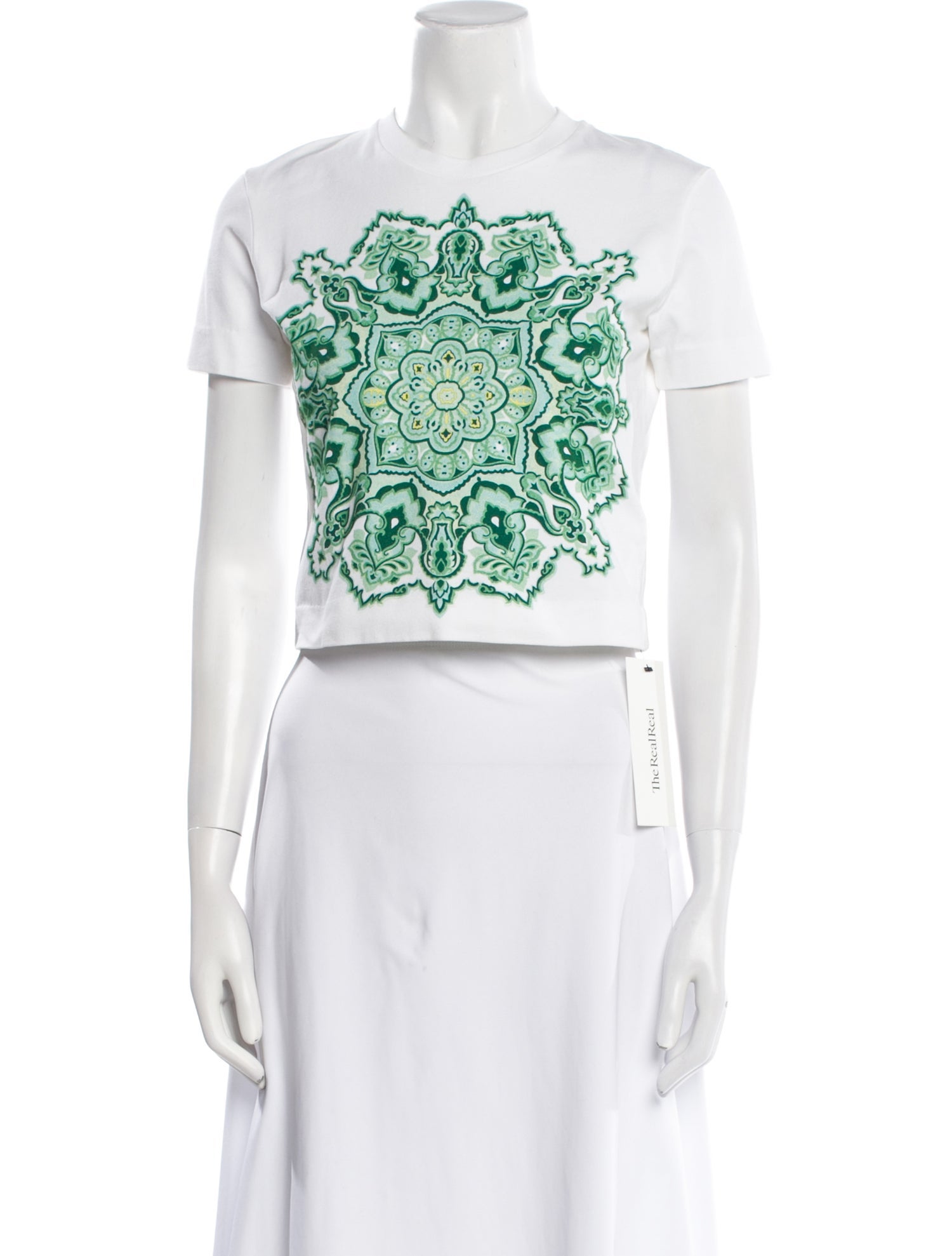 Etro Graphic Print Crew Neck Crop Top w/ Tags