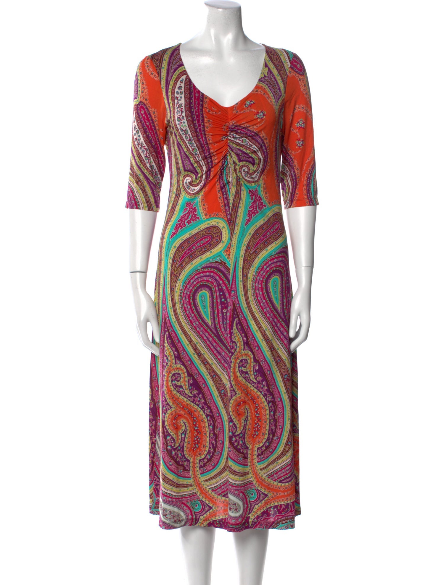 Etro Paisley Print Midi Length Dress