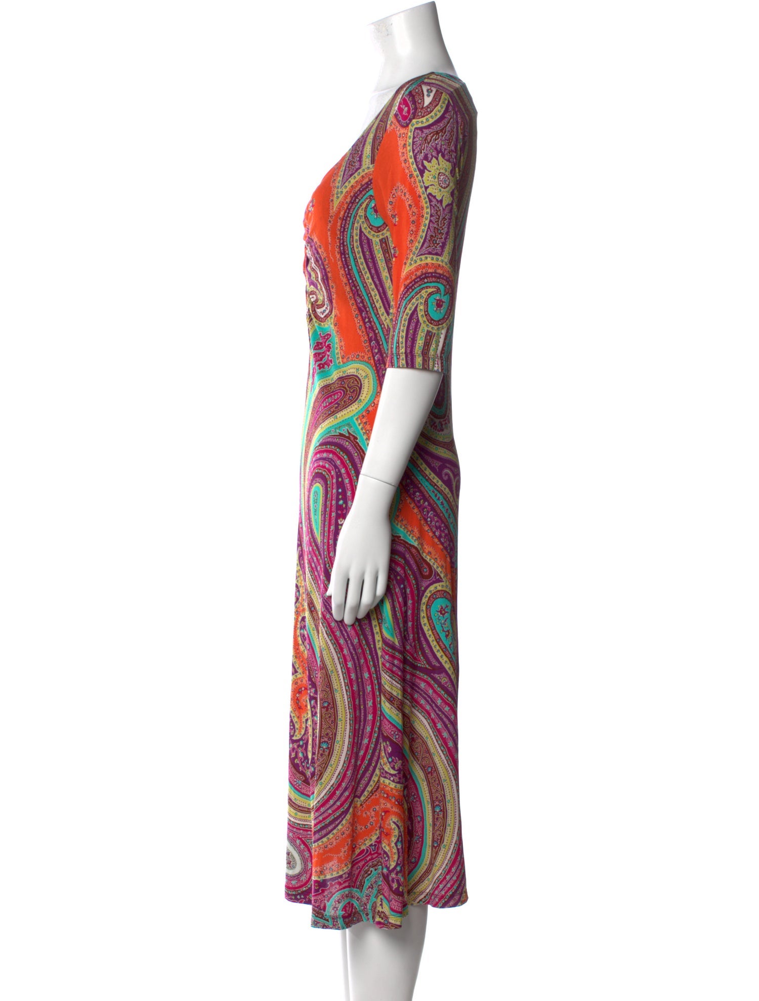 Etro Paisley Print Midi Length Dress
