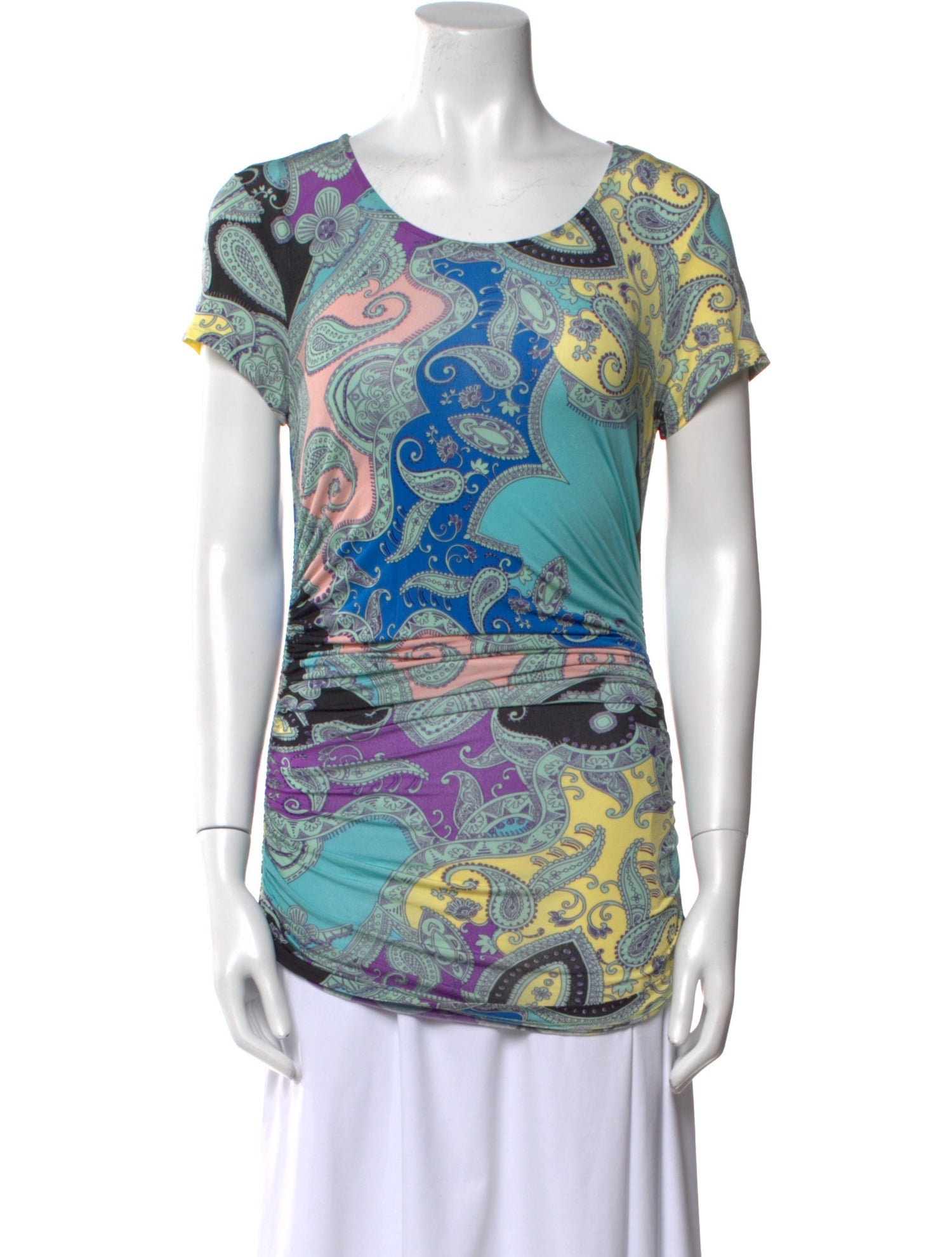 Etro Paisley Print Scoop Neck T-Shirt