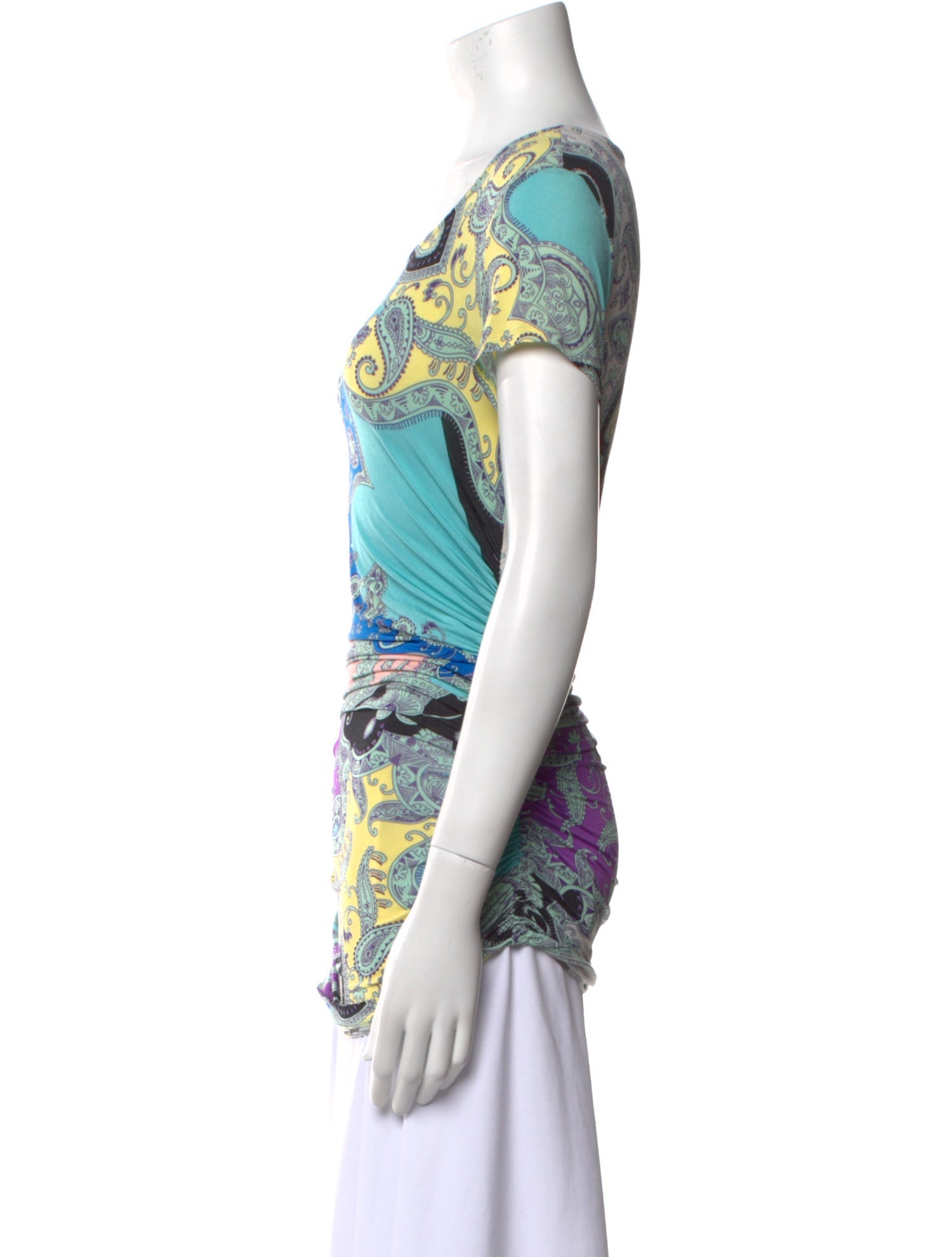 Etro Paisley Print Scoop Neck T-Shirt