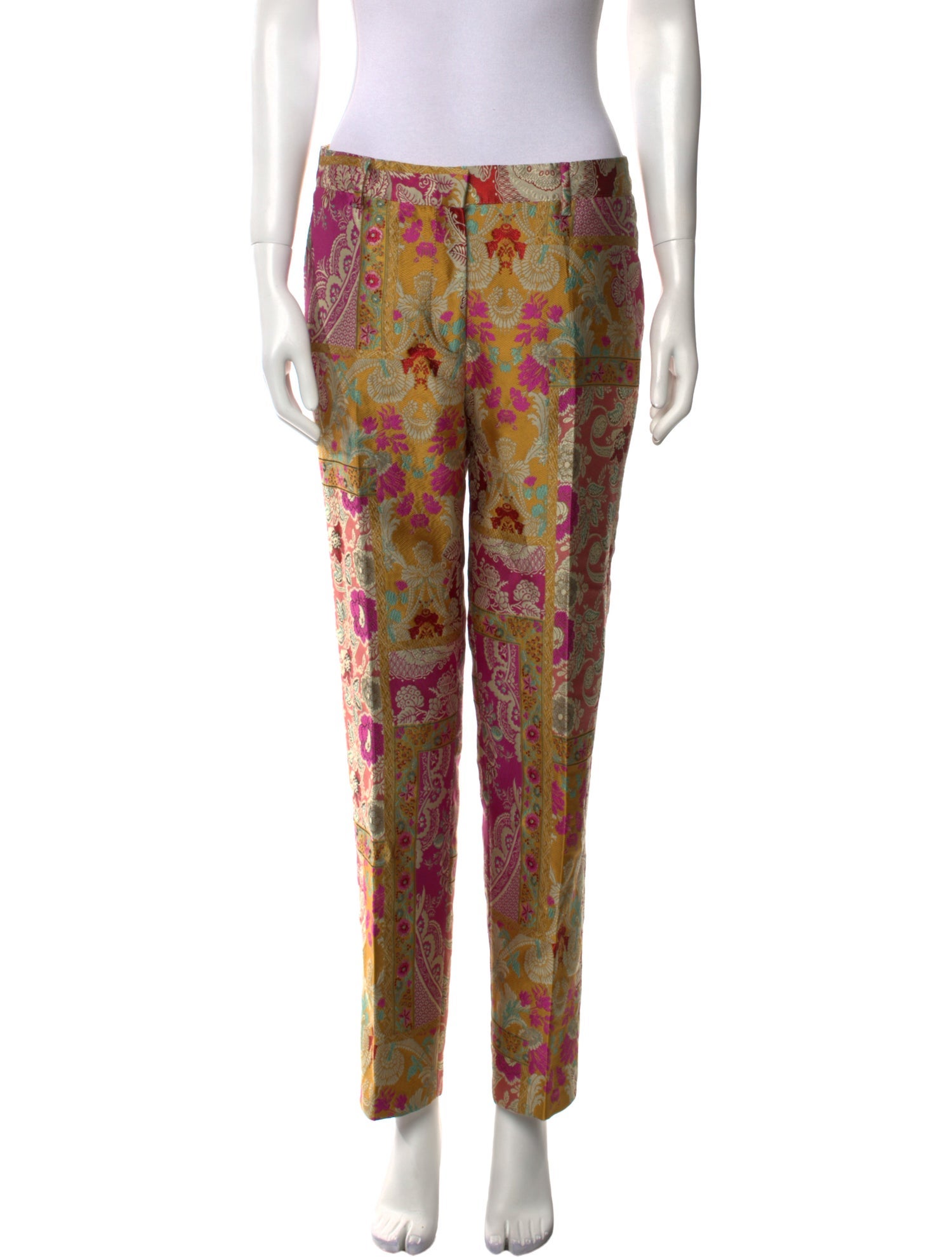Etro Floral Print Straight Leg Pants