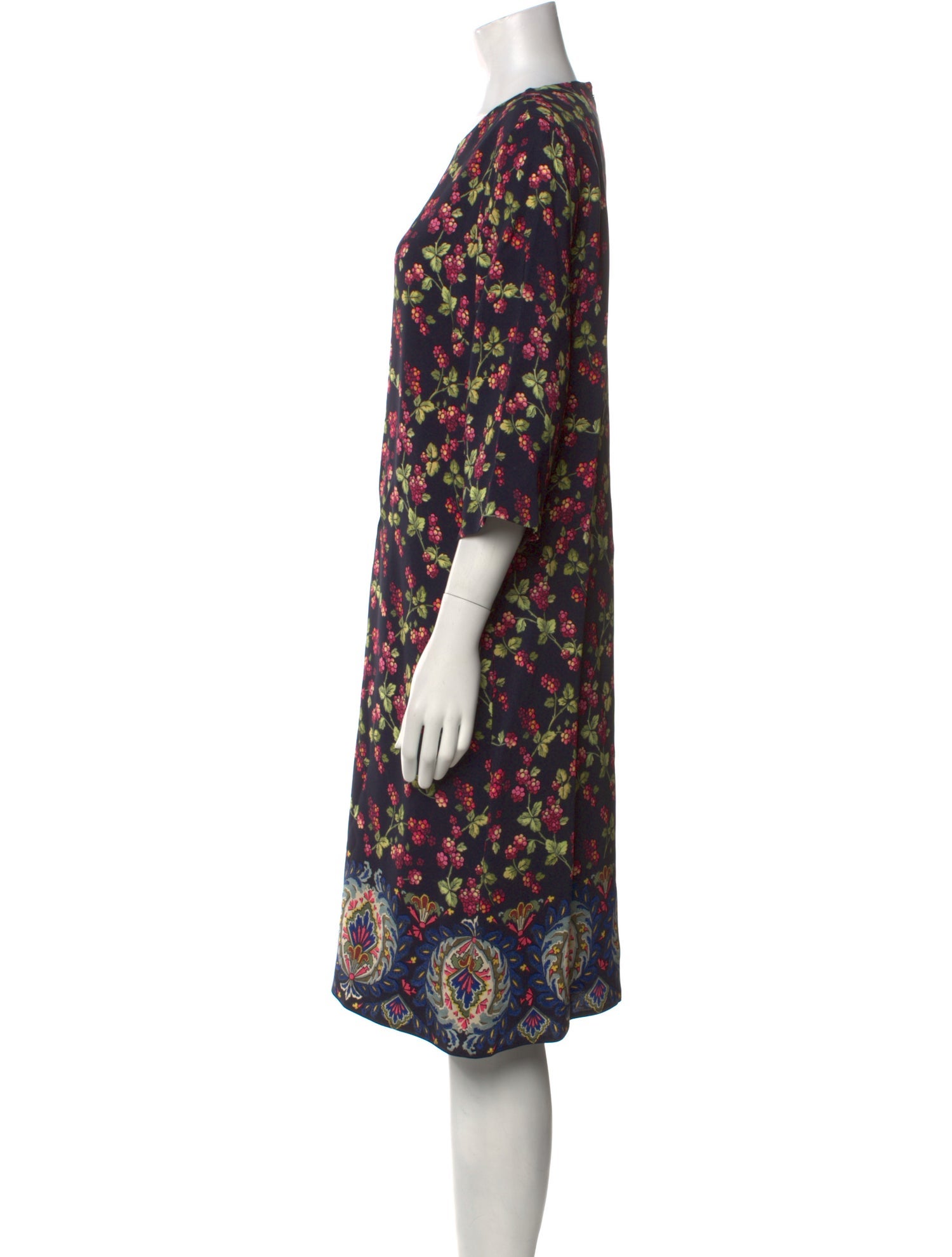 Etro Floral Print Midi Length Dress