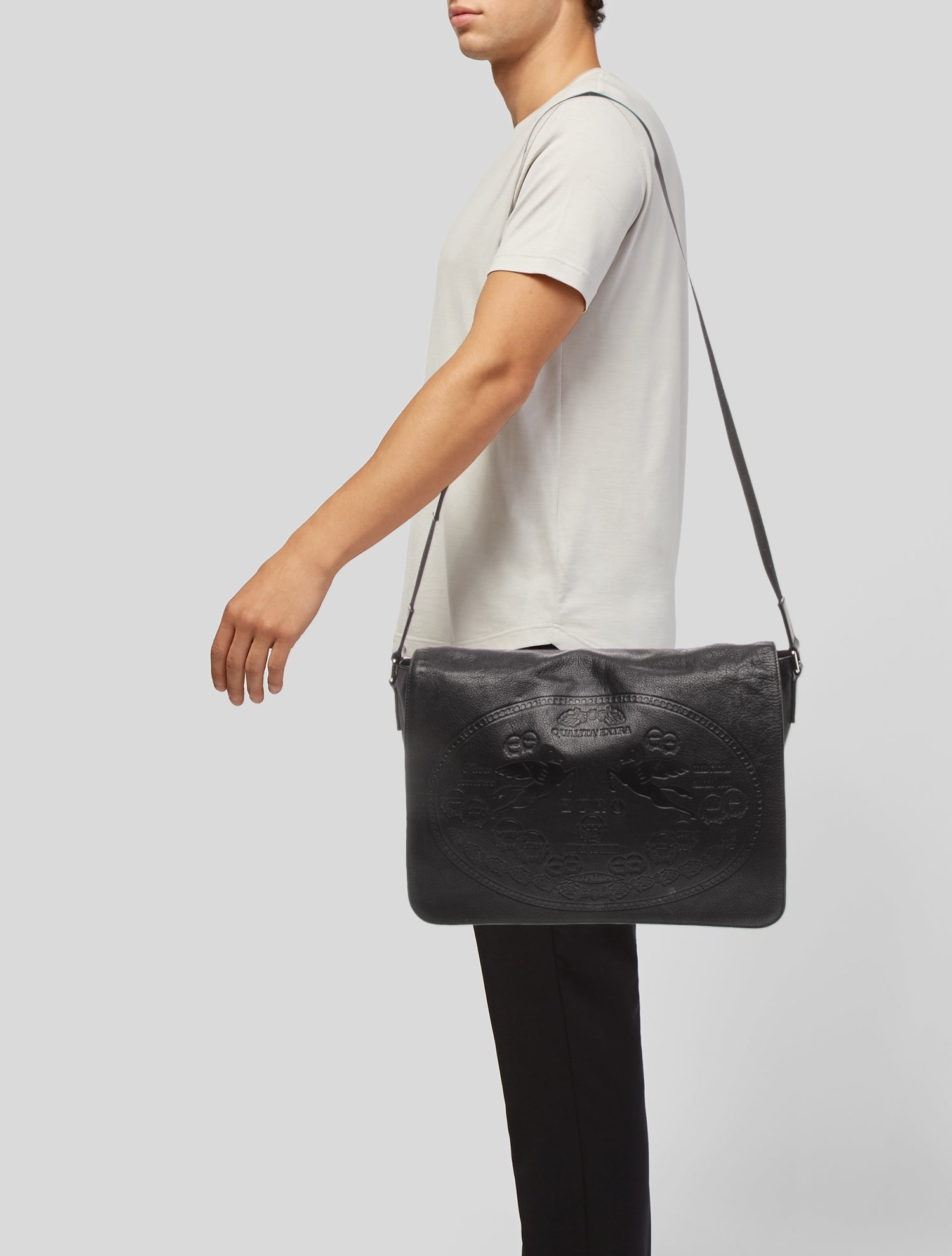 Etro Leather Messenger Bag
