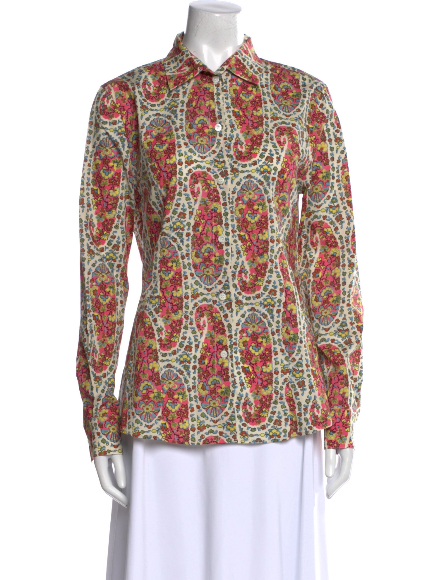 Etro Paisley Print Long Sleeve Button-Up Top