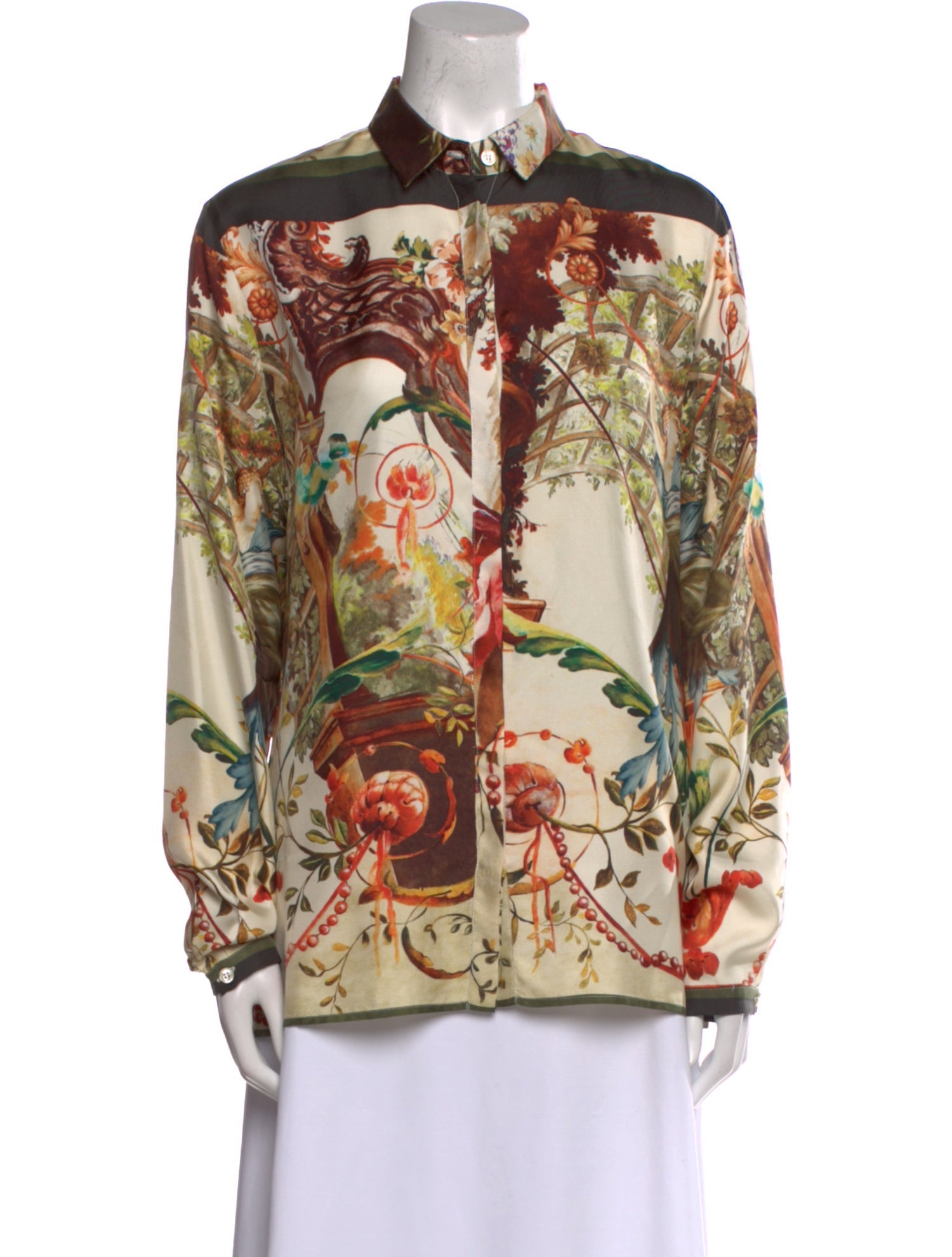 Etro Silk Printed Button-Up Top