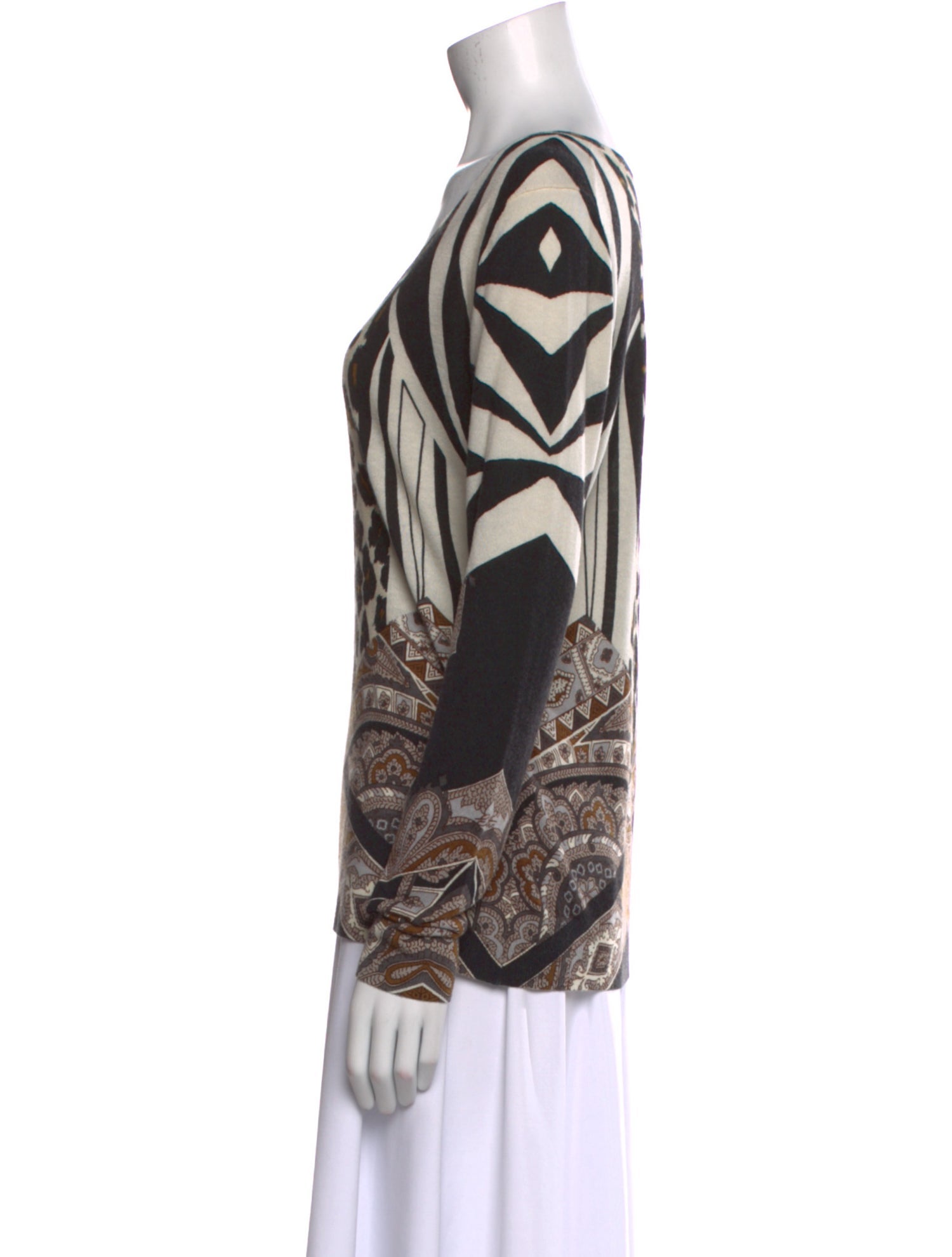 Etro Animal Print V-Neck Sweater