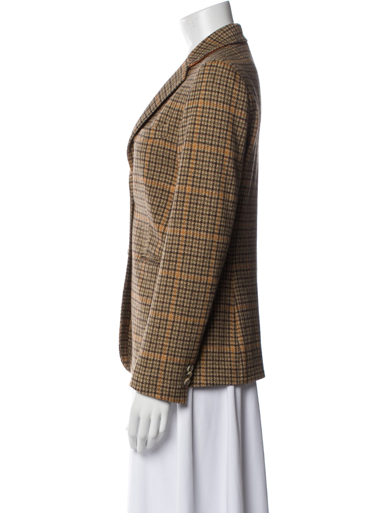 Etro Wool Plaid Print Blazer