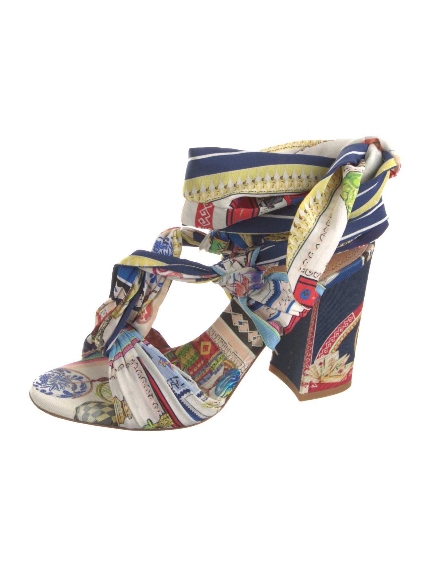 Etro Silk Printed T-Strap Sandals